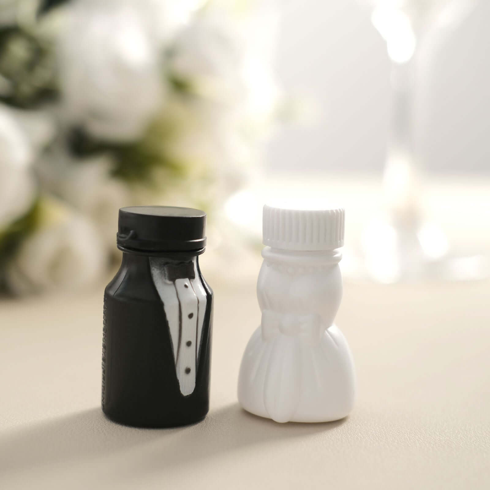 24 Pack Bride and Groom 2" Soap Bubble Bottles Wedding Party Favors, Prefilled Favor Bubbles