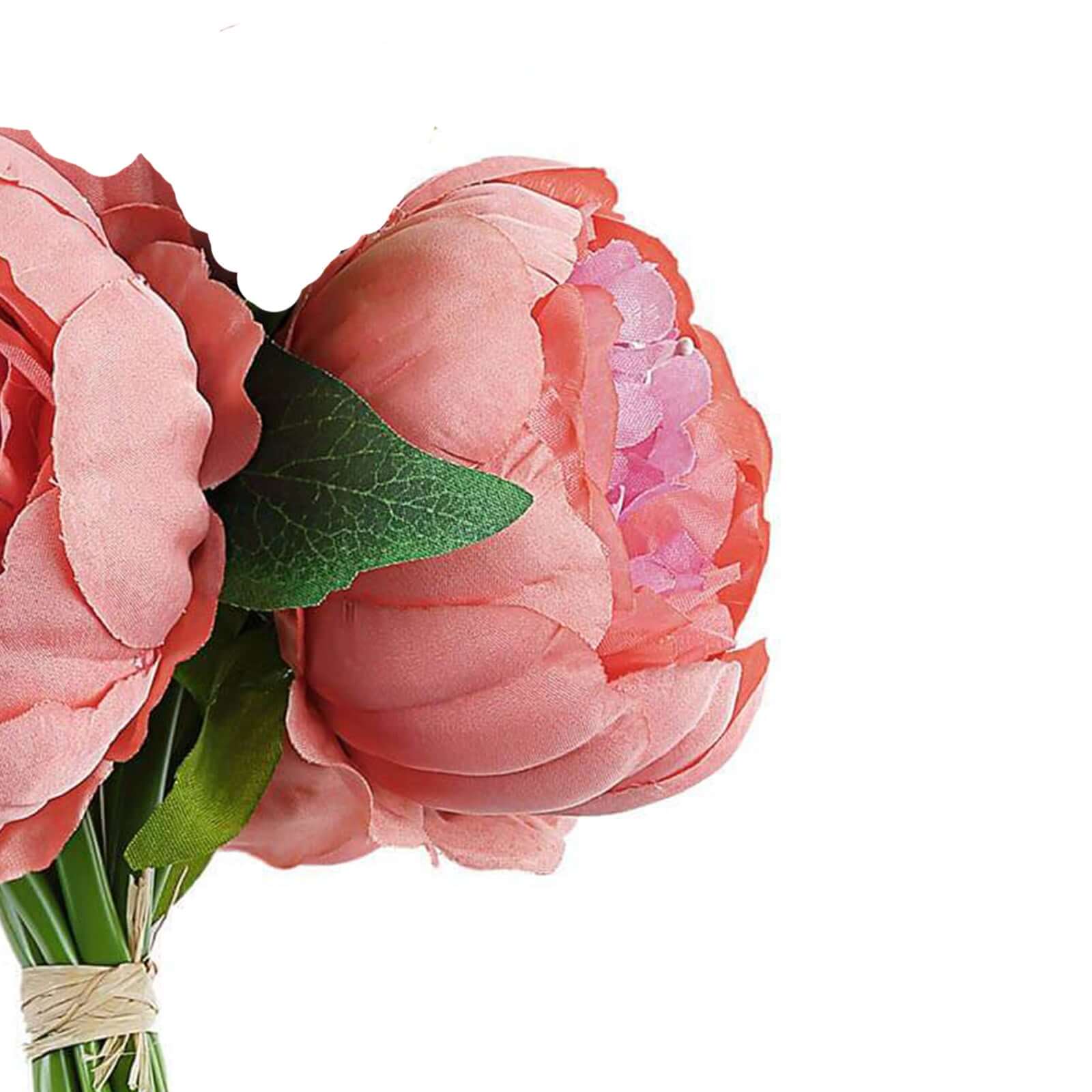 5 Flower Head Dusty Rose Peony Bouquet Artificial Silk Peonies Spray