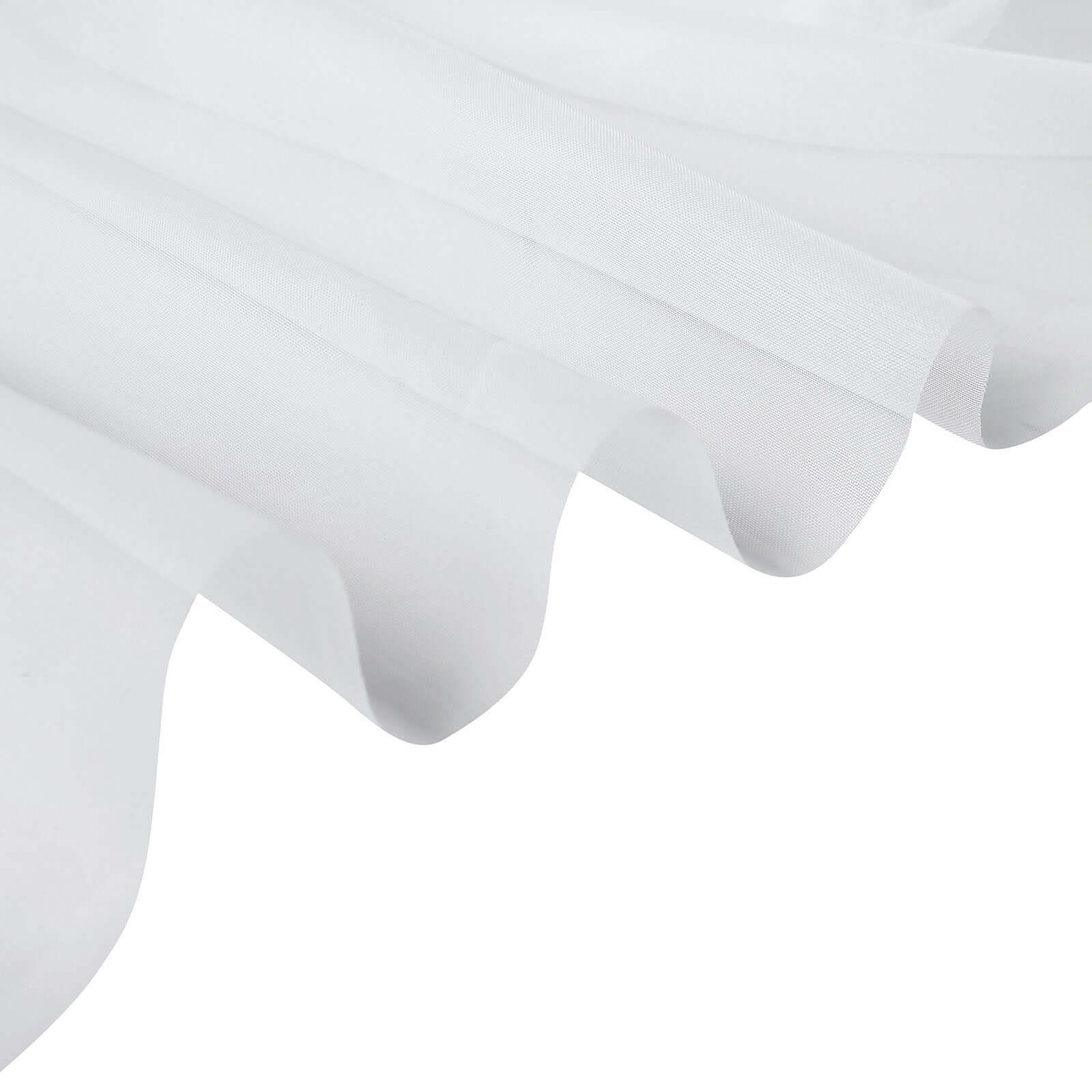 5ftx32ft Premium White Chiffon Curtain Panel, Durable Flame Resistant Backdrop Ceiling Drapery With Rod Pocket