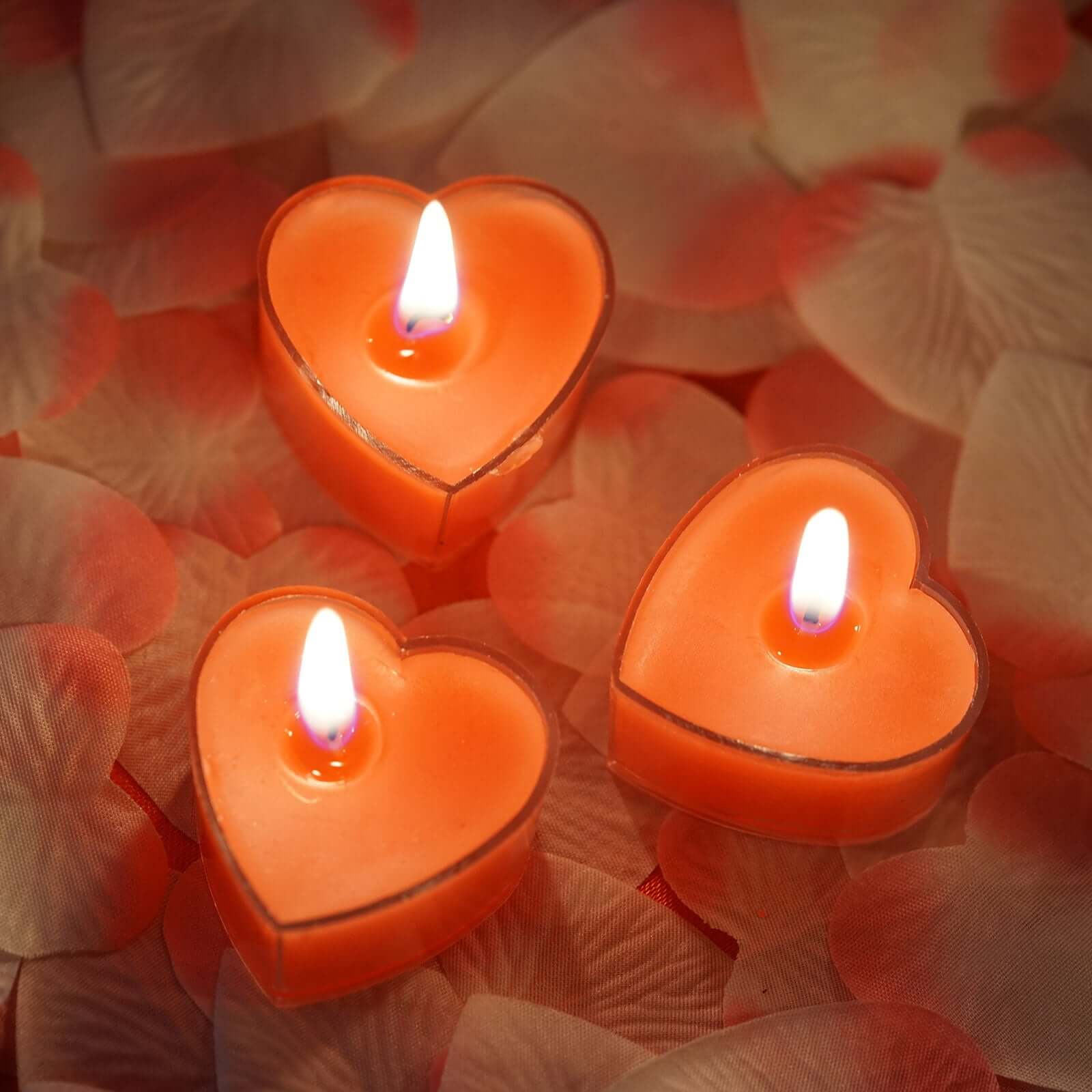 12-Pack Tealight Candles Heart Shaped Design Red - Valentines Decor for Romantic Settings Mini