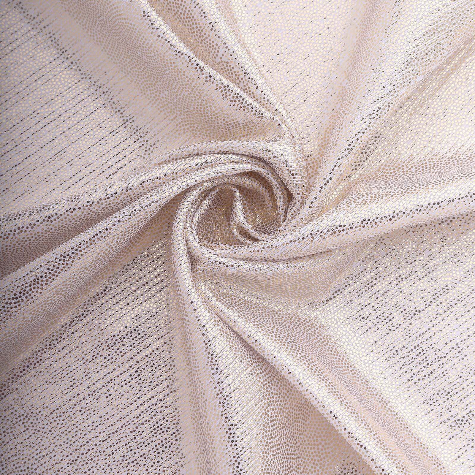5 Pack Polyester 20"x20" Napkins Beige Shimmer Sequin Dots - Luminous Cloth Napkins