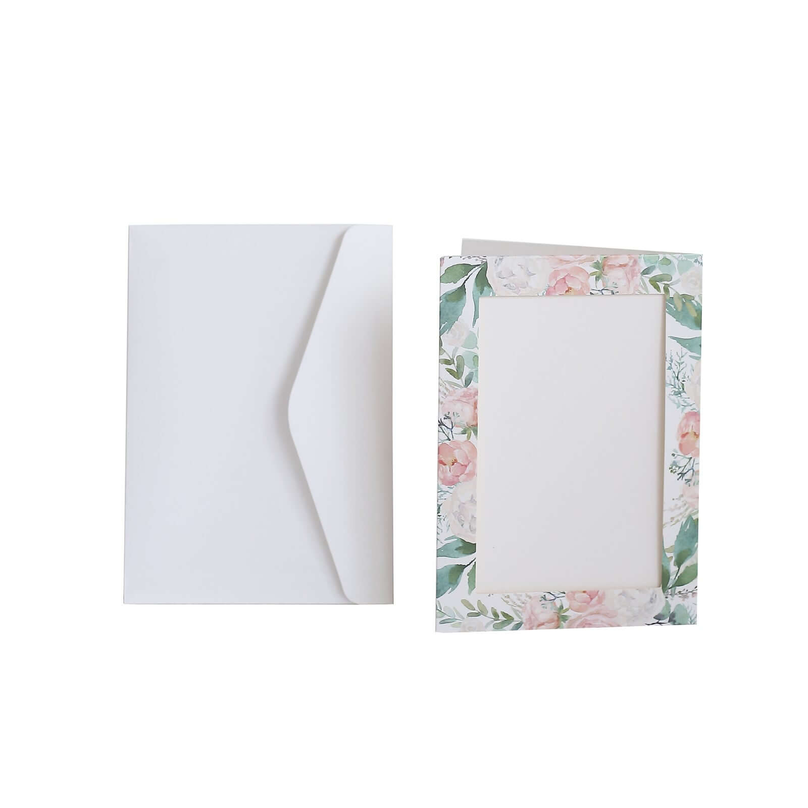 25-Pack Thank You Cards White Pink Peony Floral Design with Envelopes - Picture Insert Invitation Cards for Parties & Milestones 3.5"x5.5"