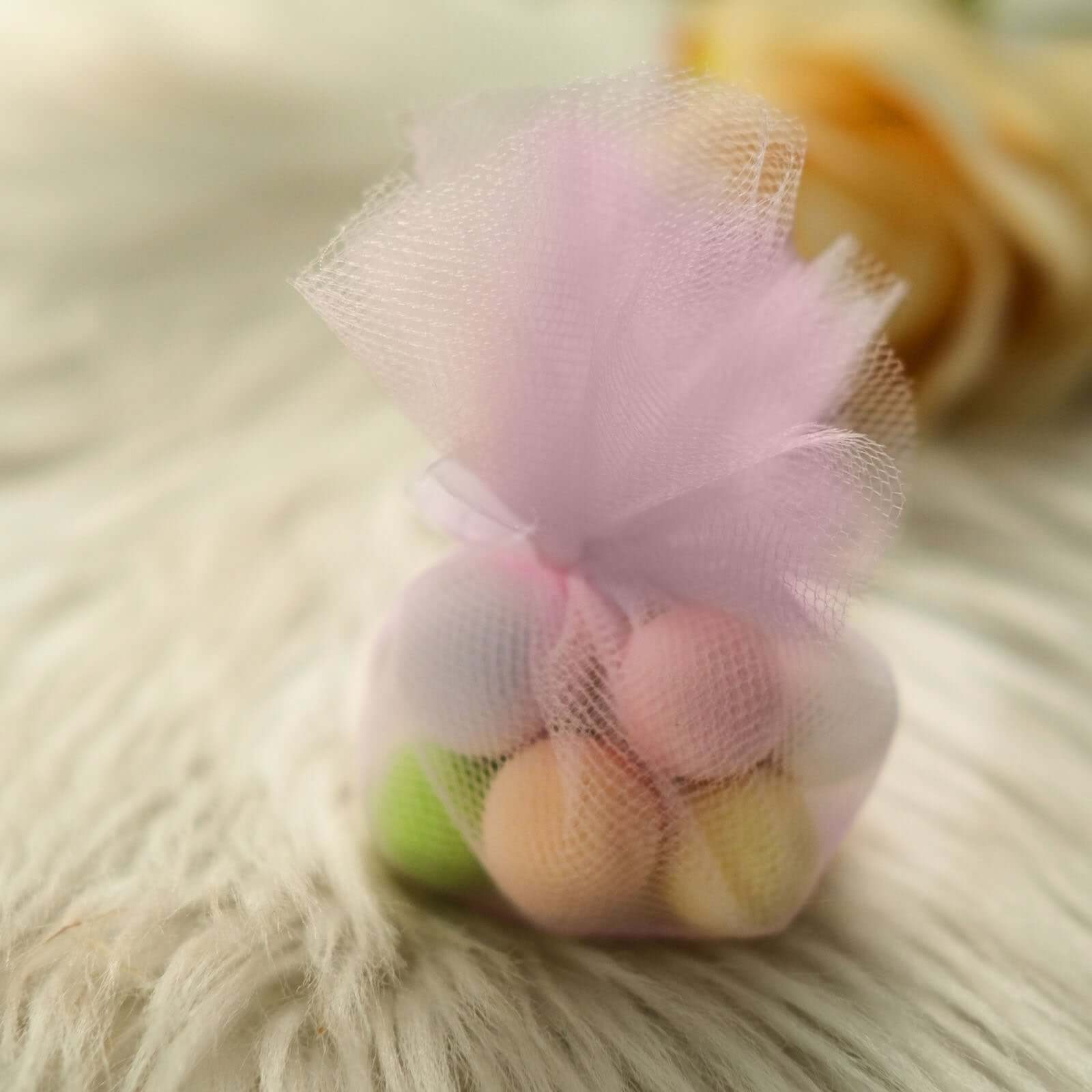 25 Pack 9" Pink Sheer Nylon Tulle Circles Favor Wrap, DIY Craft Fabric