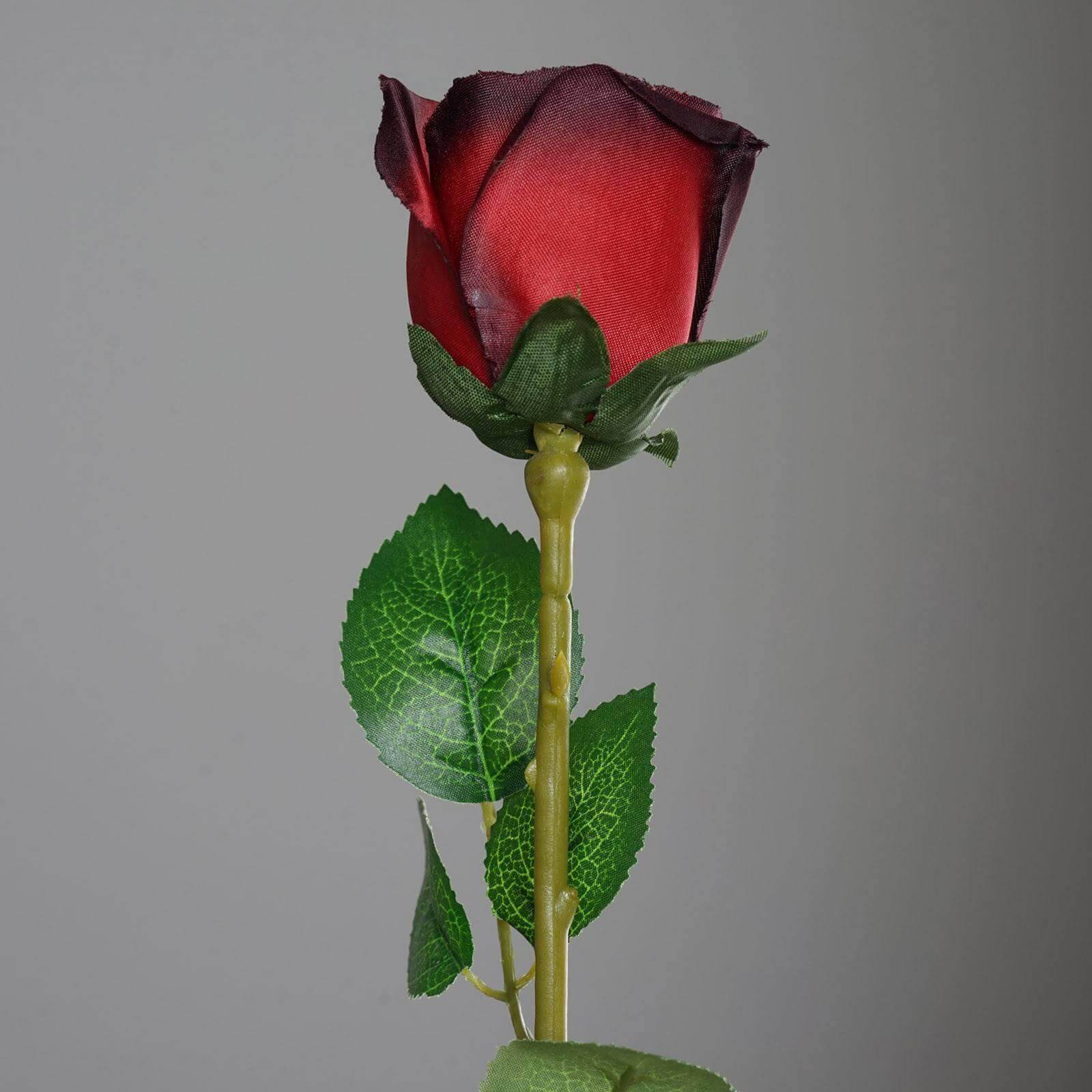 31" 24Pcs Red, Black Tip Long Stem Artificial Silk Roses Flowers