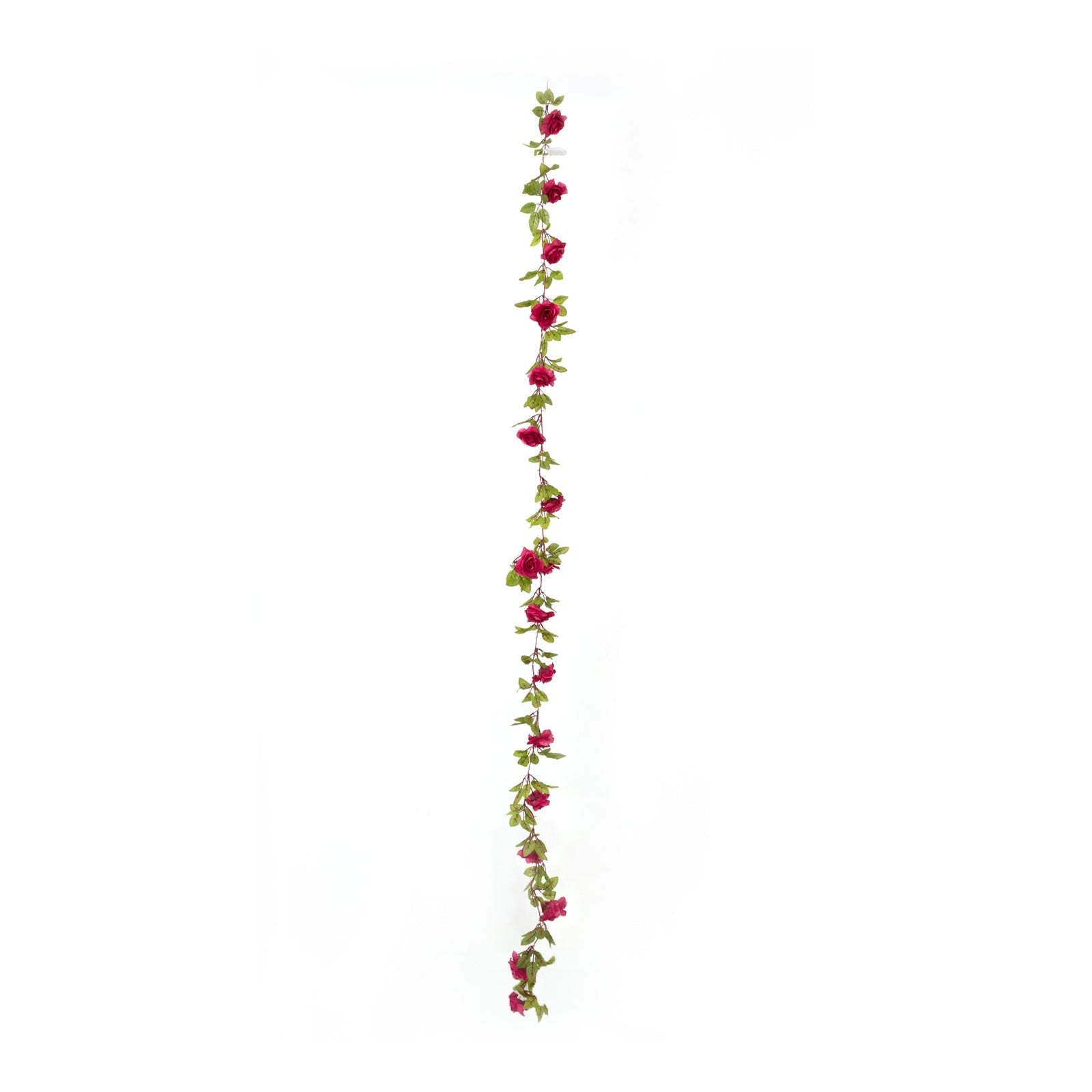 7ft 20 LED Red Silk Rose Flower Garland Vine String Lights, Warm White Battery Operated
