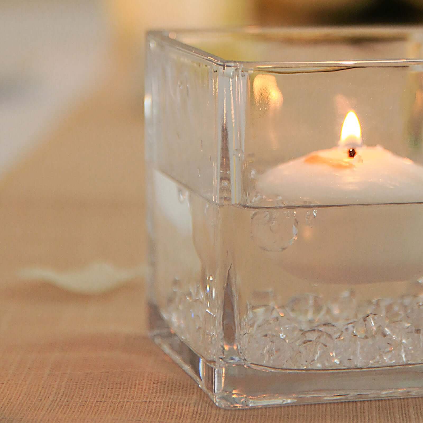 Glass Flower Vase Square Design Heavy Duty Clear - Premium Table Centerpiece for Events 4"
