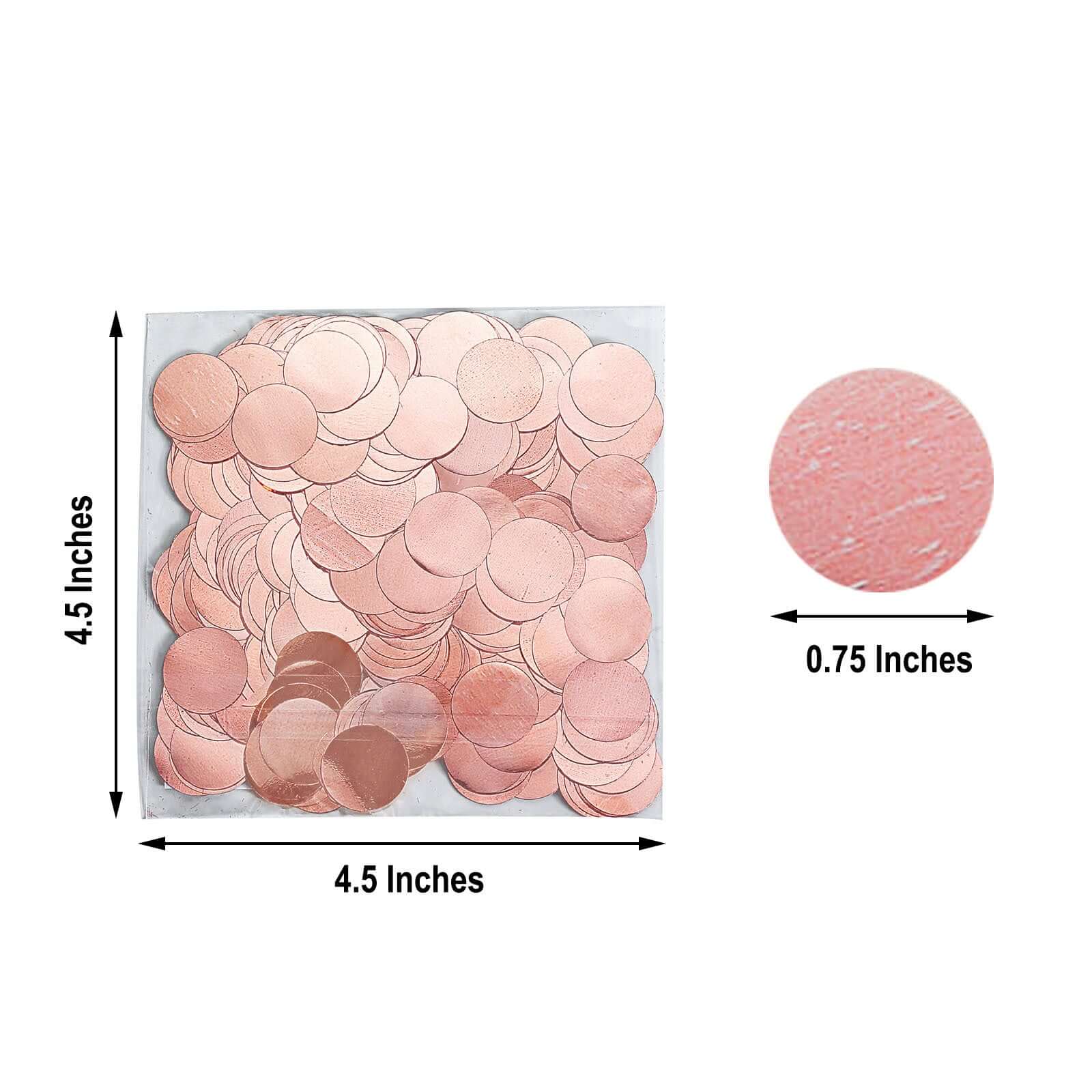 Metallic Round Party Confetti 18G Bag Rose Gold Foil, Balloon Table Confetti Glitter Dots for Festive Weddings Baby Bridal Showers & Events