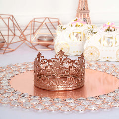 Metal Princess Crown Cake Topper Rose Gold - Exquisite Cake Centerpiece Decor for Quinceañeras Bridal Showers & Fairytale-Themed Events 2"