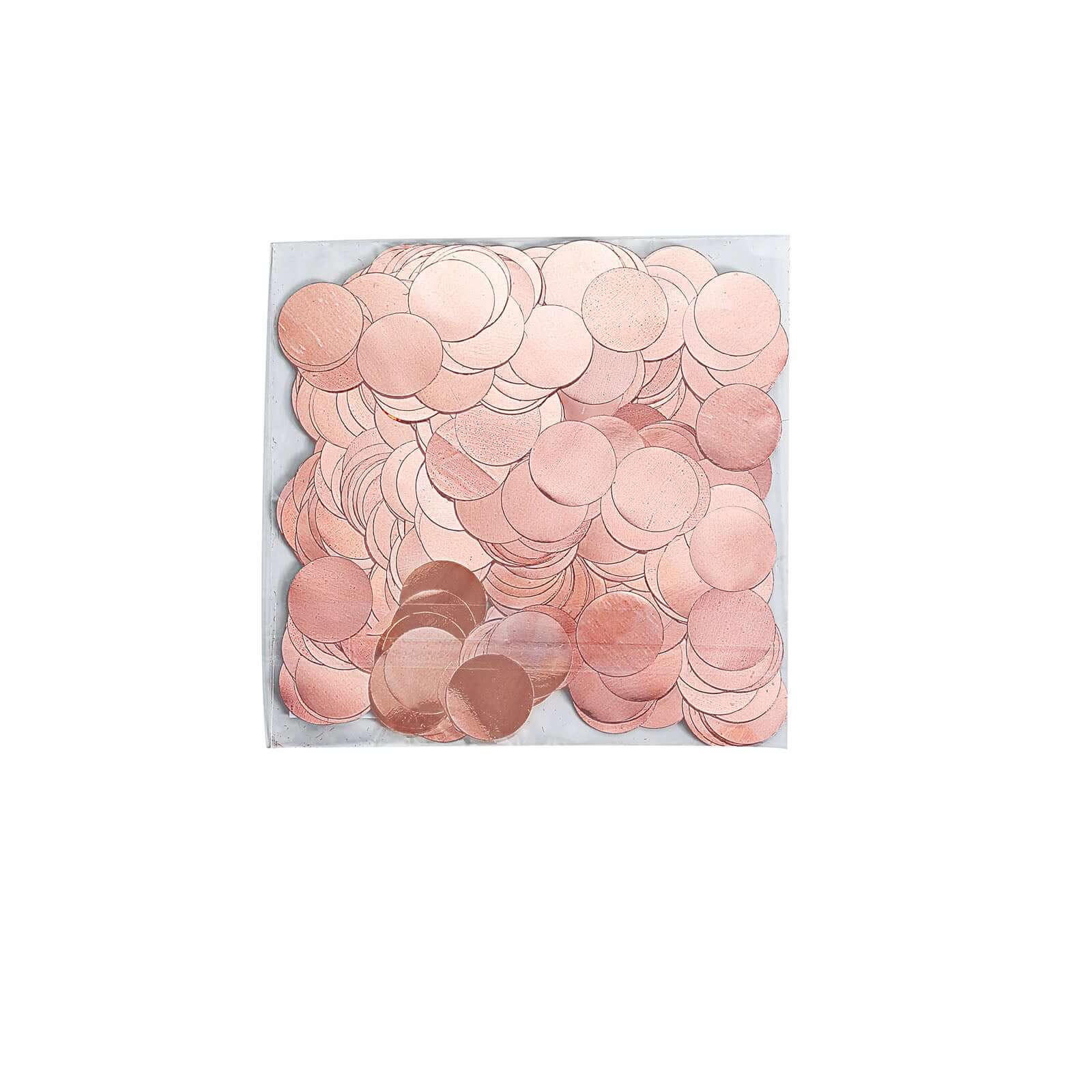 Metallic Round Party Confetti 18G Bag Rose Gold Foil, Balloon Table Confetti Glitter Dots for Festive Weddings Baby Bridal Showers & Events