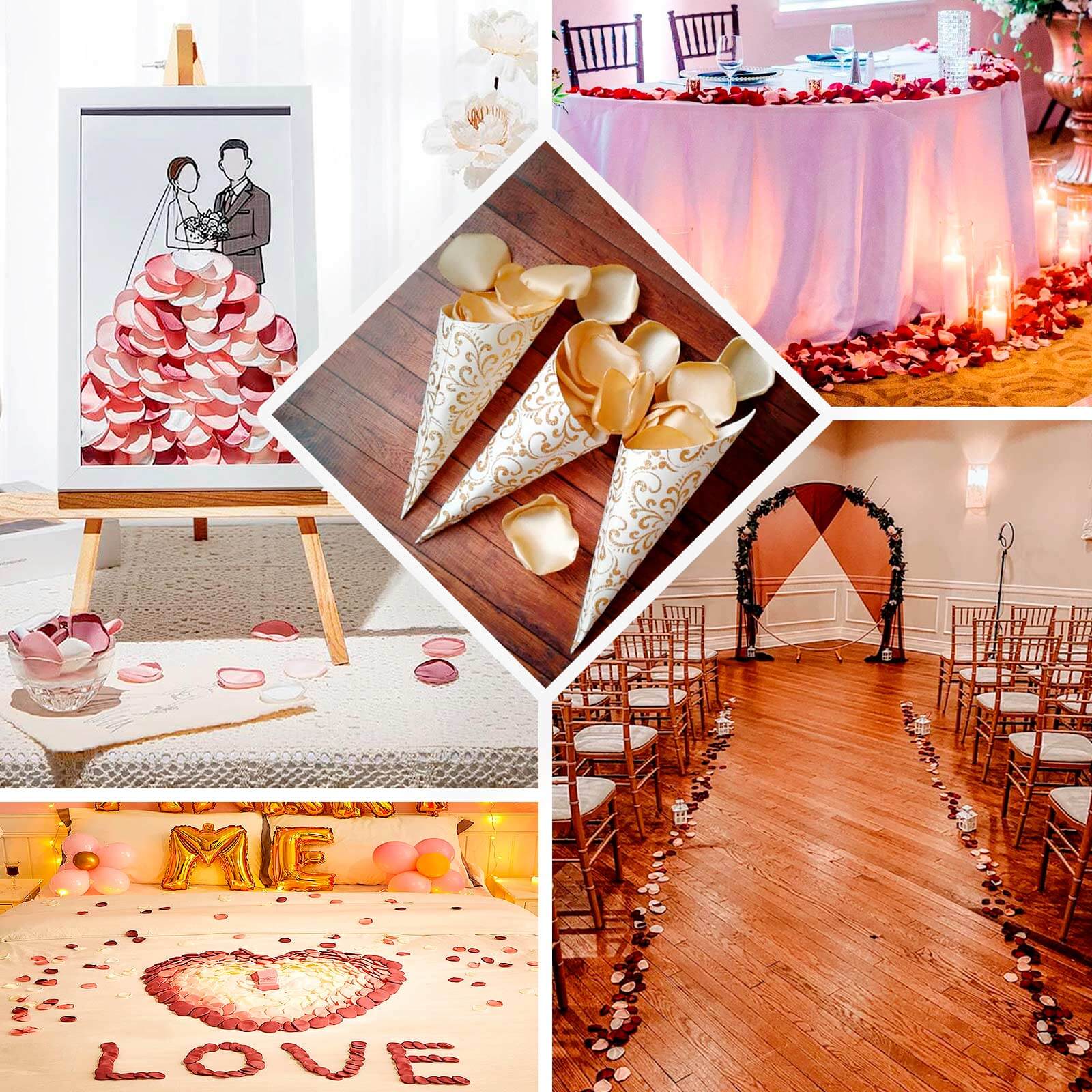 400-Pack Rose Petals Life-Like Flower Confetti Shiny Ivory Silk Round - Perfect for Event Tables 2"
