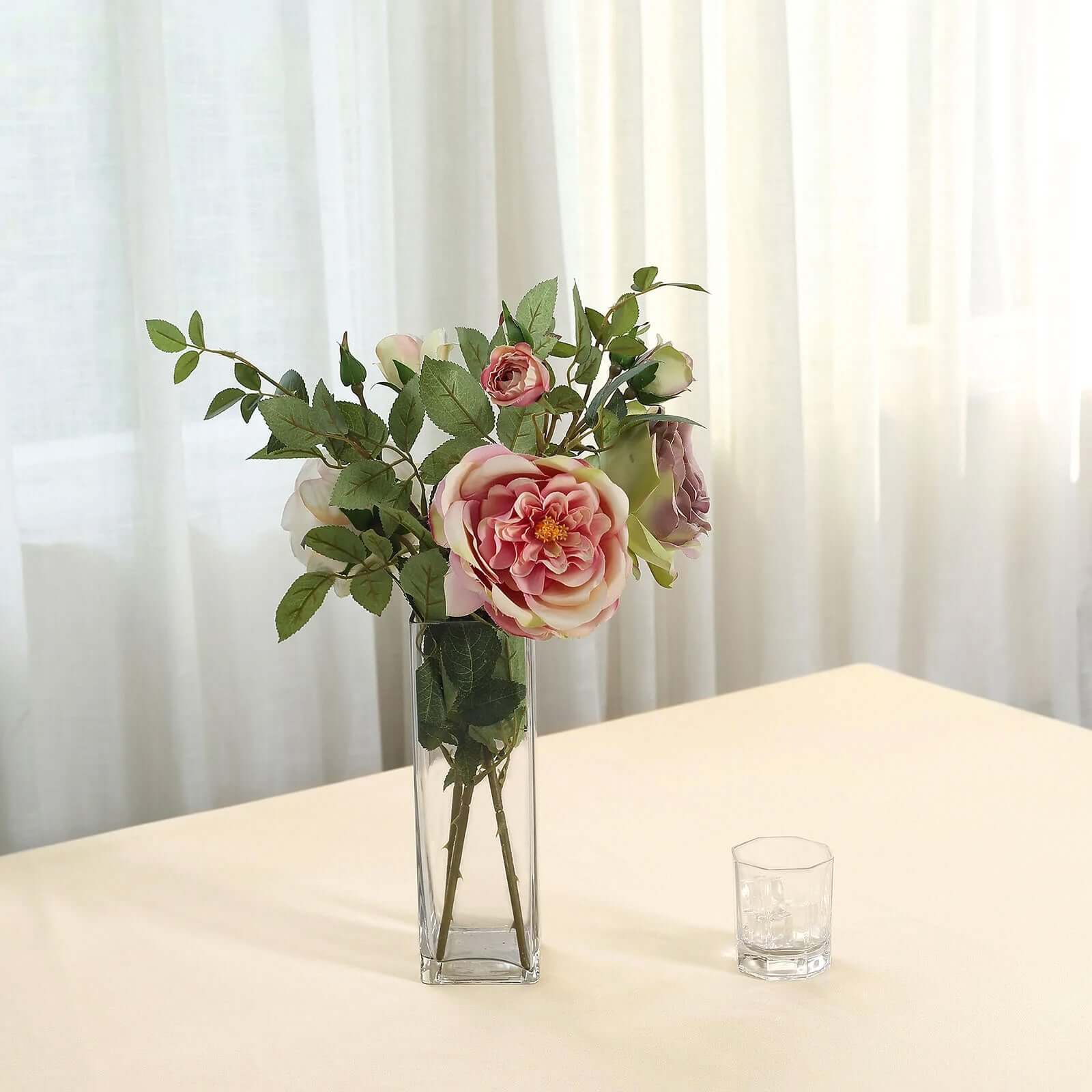 Polyester Square 90"x90" Tablecloth Beige - Wrinkle-Resistant & Durable Table Cover