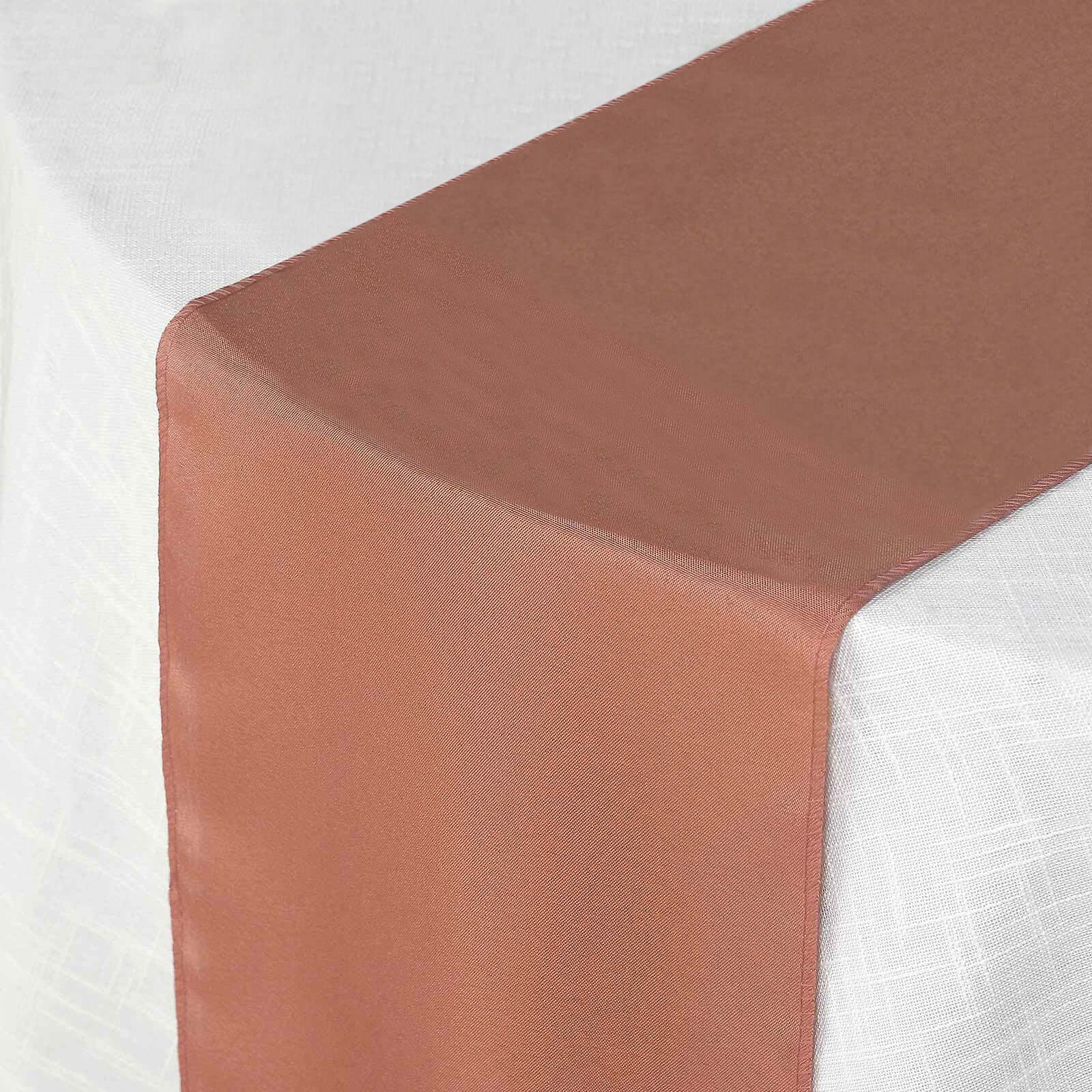 Polyester 12"x108" Table Runner Terracotta (Rust) - Durable & Wrinkle-Resistant Table Decor