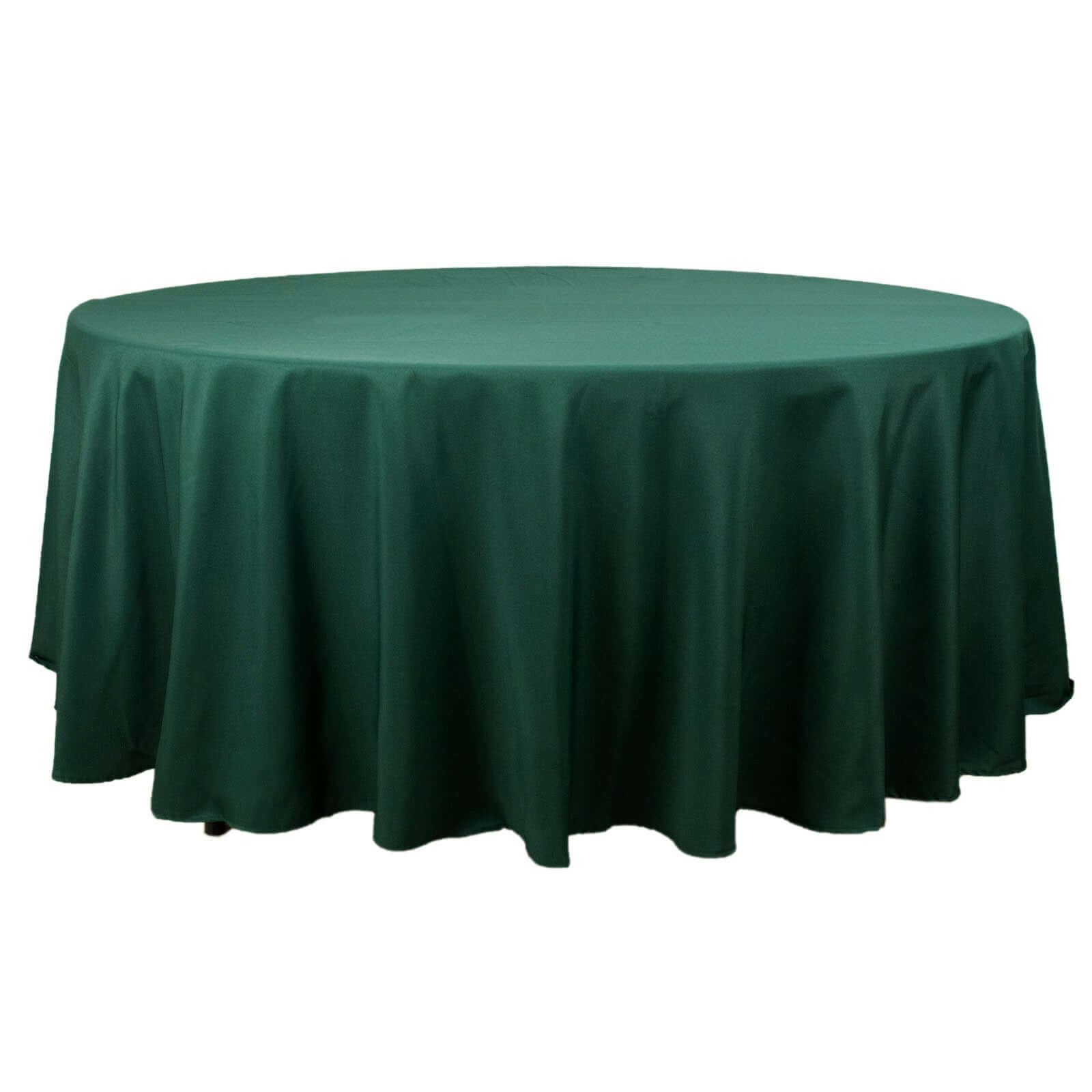 Premium Polyester 108" Round Tablecloth Hunter Emerald Green - Wrinkle-Resistant 220GSM Table Cover