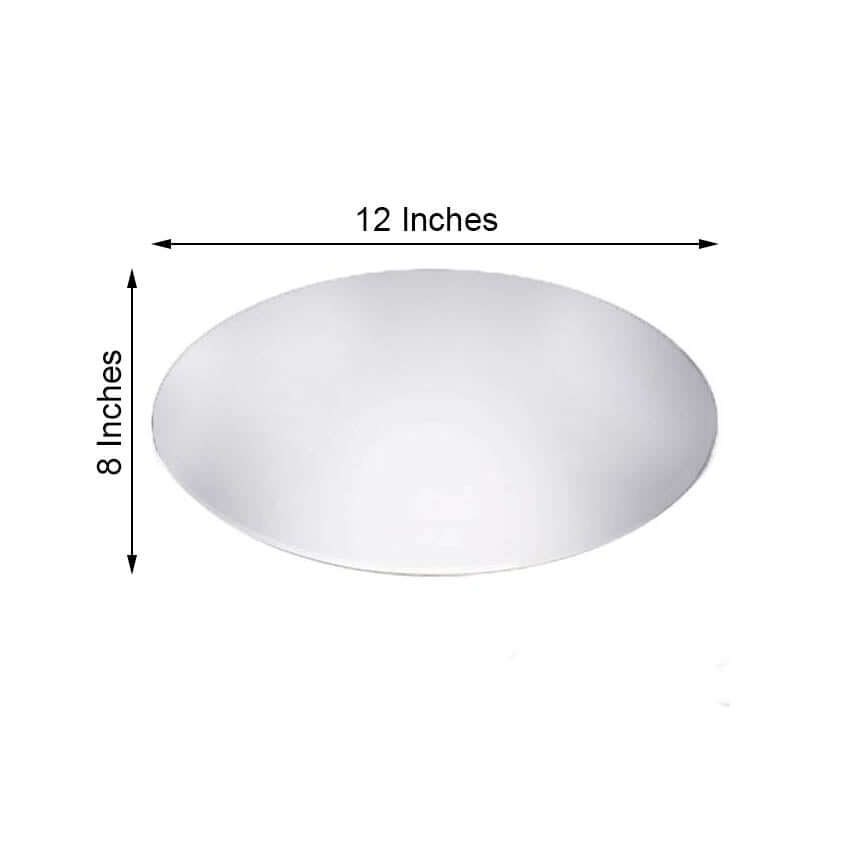 4-Pack Hanging Wall Decor Oval Glass Mirror Table Centerpiece - Reflective Event Display 12"