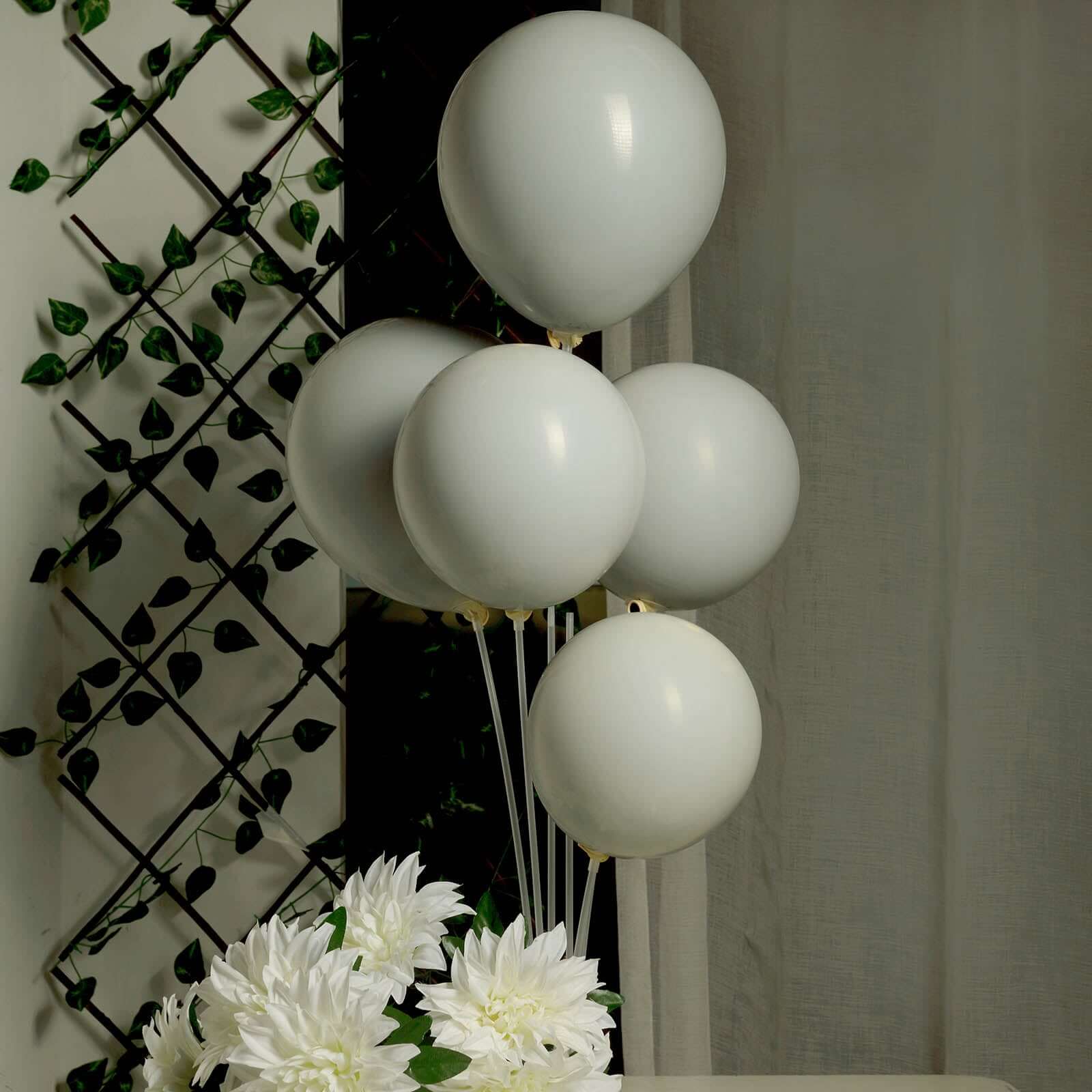 25 Pack 10" Matte Gray Double Stuffed Prepacked Latex Party Balloons