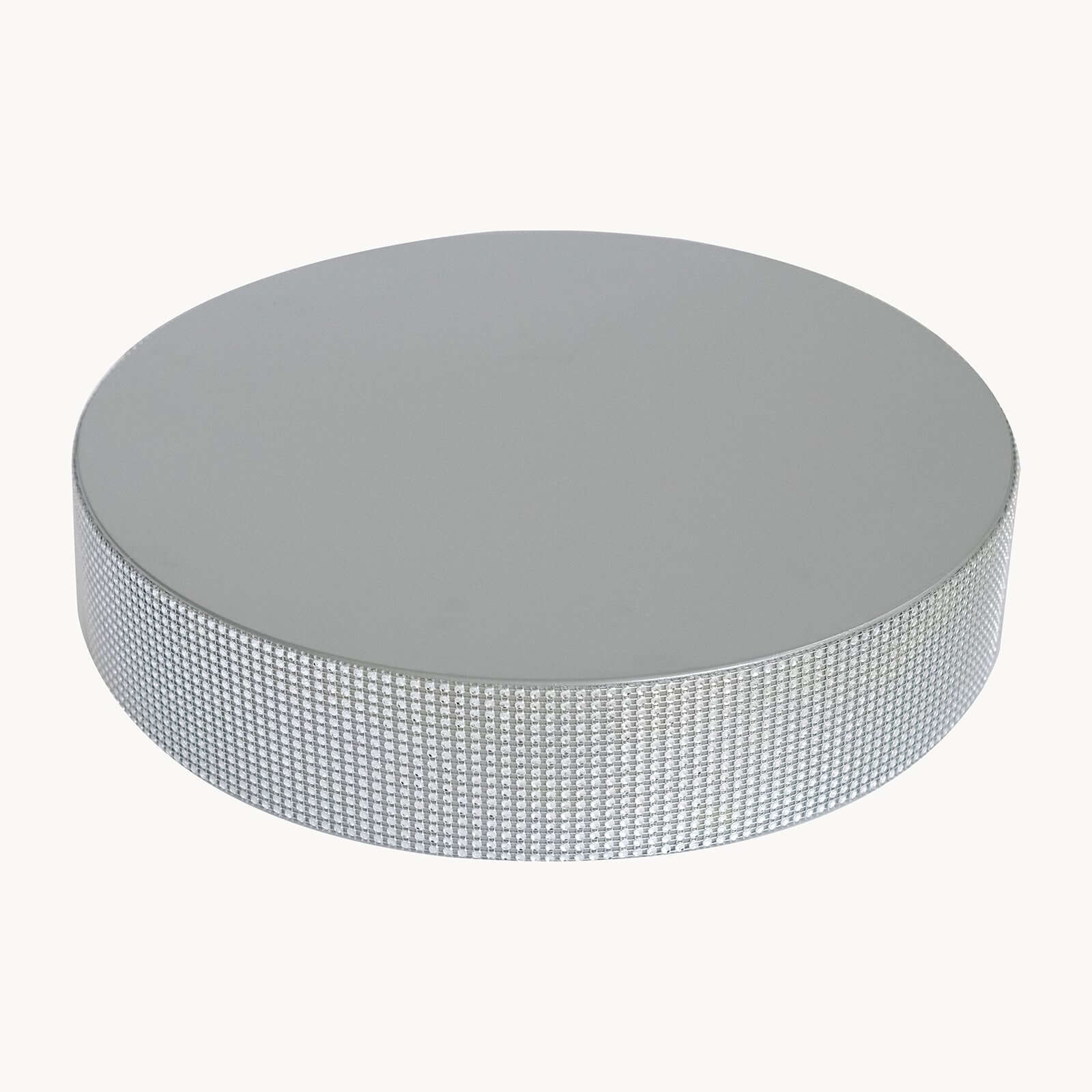 Metal Pedestal Cake Stand Round Design with Rhinestones Silver - Cupcake Holder and Dessert Table Centerpiece 16"