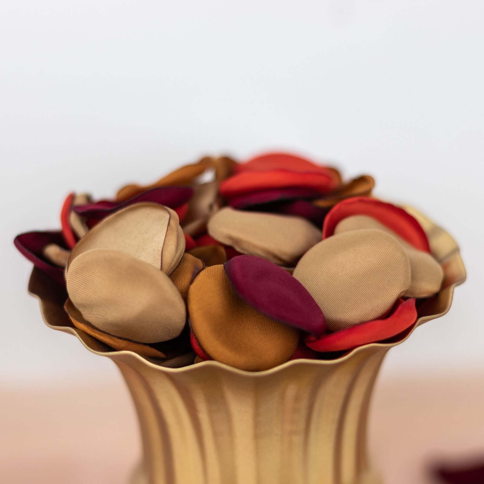 400-Pack Rose Petals Life-Like Flower Confetti Terracotta Mix Matte Silk Round - Decorative Event Table Scatters 2"