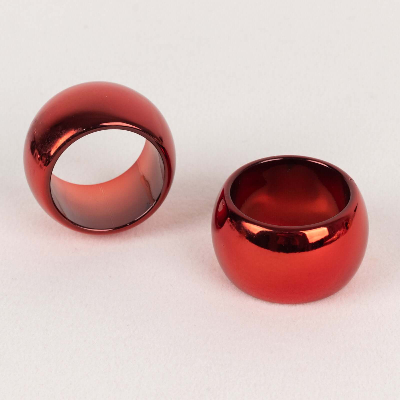 4 Pack Shiny Metallic Red Acrylic Napkin Rings