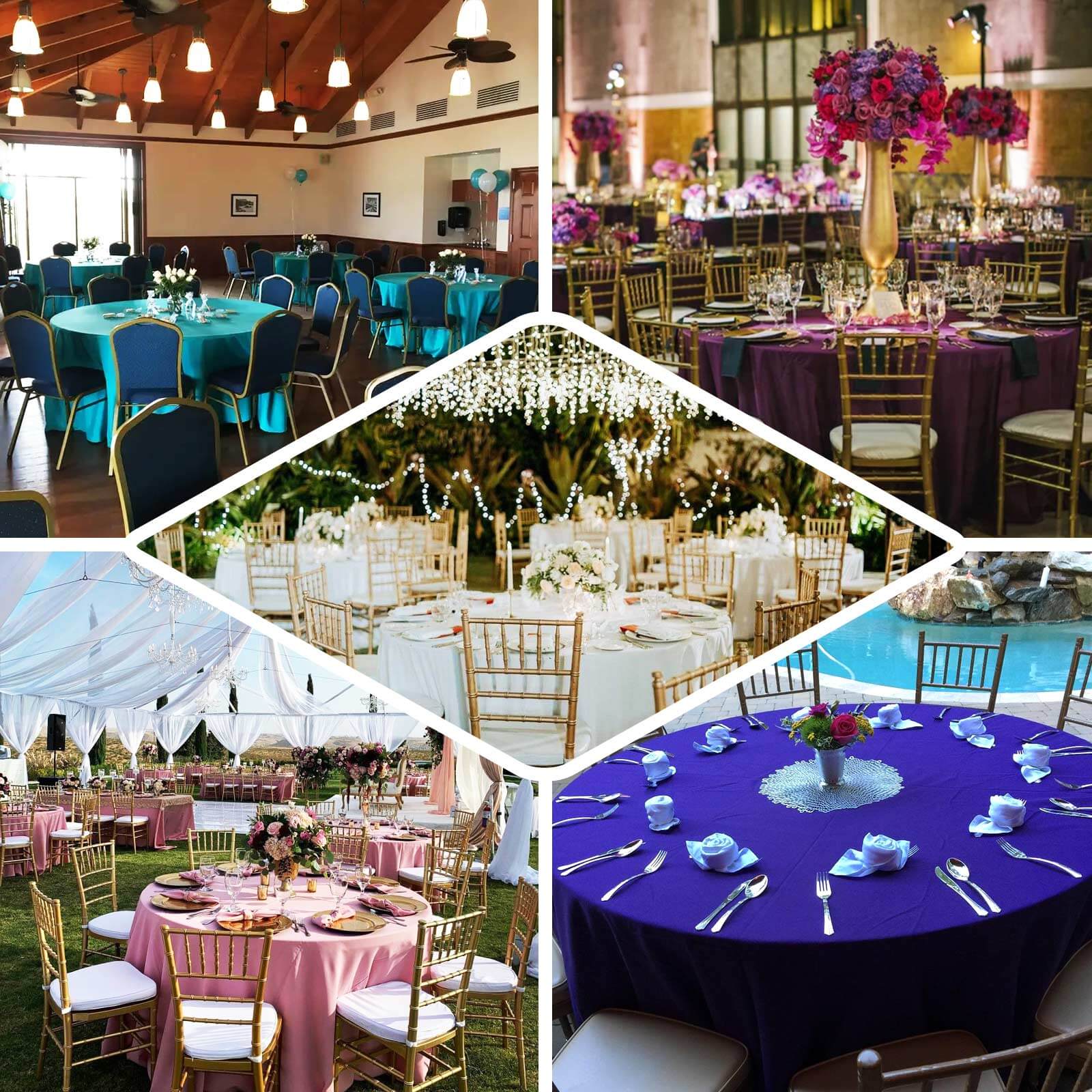 Polyester 132" Round Tablecloth Lavender Lilac - Seamless Chic Table Cover