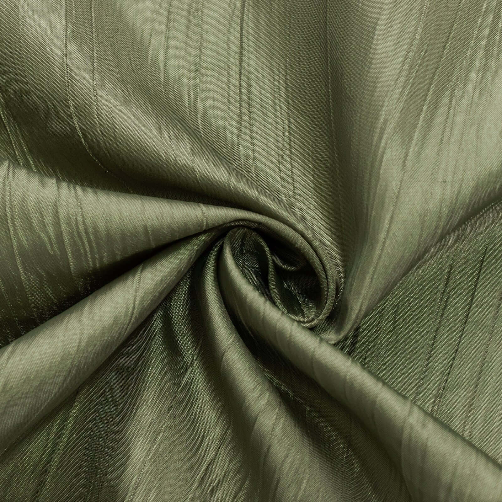 Taffeta 132" Round Tablecloth Dusty Sage Green - Seamless Accordion Crinkle Table Cover