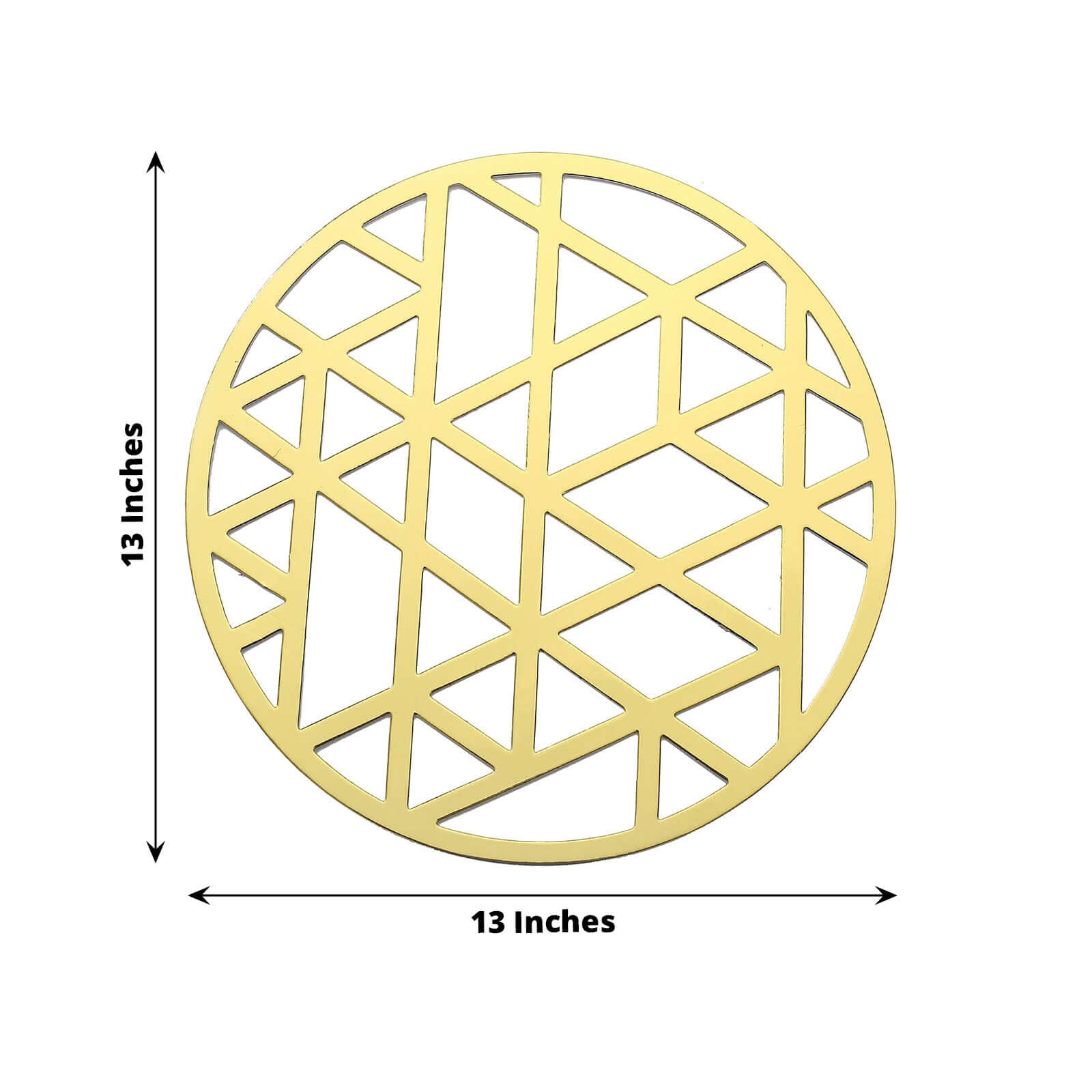 6-Pack Disposable Table Placemats in Metallic Gold Laser Cut Geometric Triangle Design - 700GSM Cardboard Placemats for Glamorous Table Settings 13"