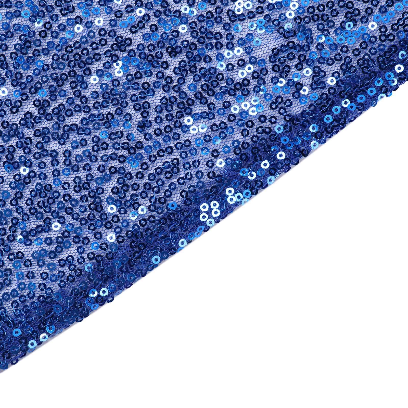 Sequin 90"x156" Rectangle Tablecloth Royal Blue - Seamless Twinkling Table Cover