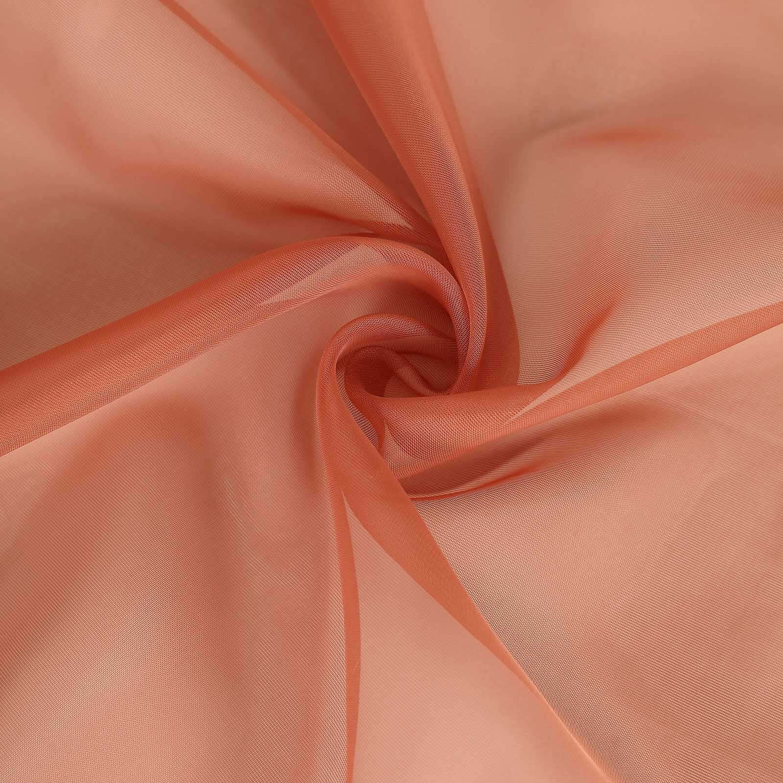 2 Pack Terracotta (Rust) Sheer Chiffon Event Curtain Drapes, Durable Flame Resistant Premium Organza Backdrop Event Panels With Rod Pockets - 10ftx10ft