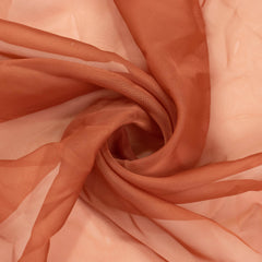 5ftx32ft Premium Terracotta (Rust) Chiffon Curtain Panel, Durable Flame Resistant Backdrop Ceiling Drapery With Rod Pocket