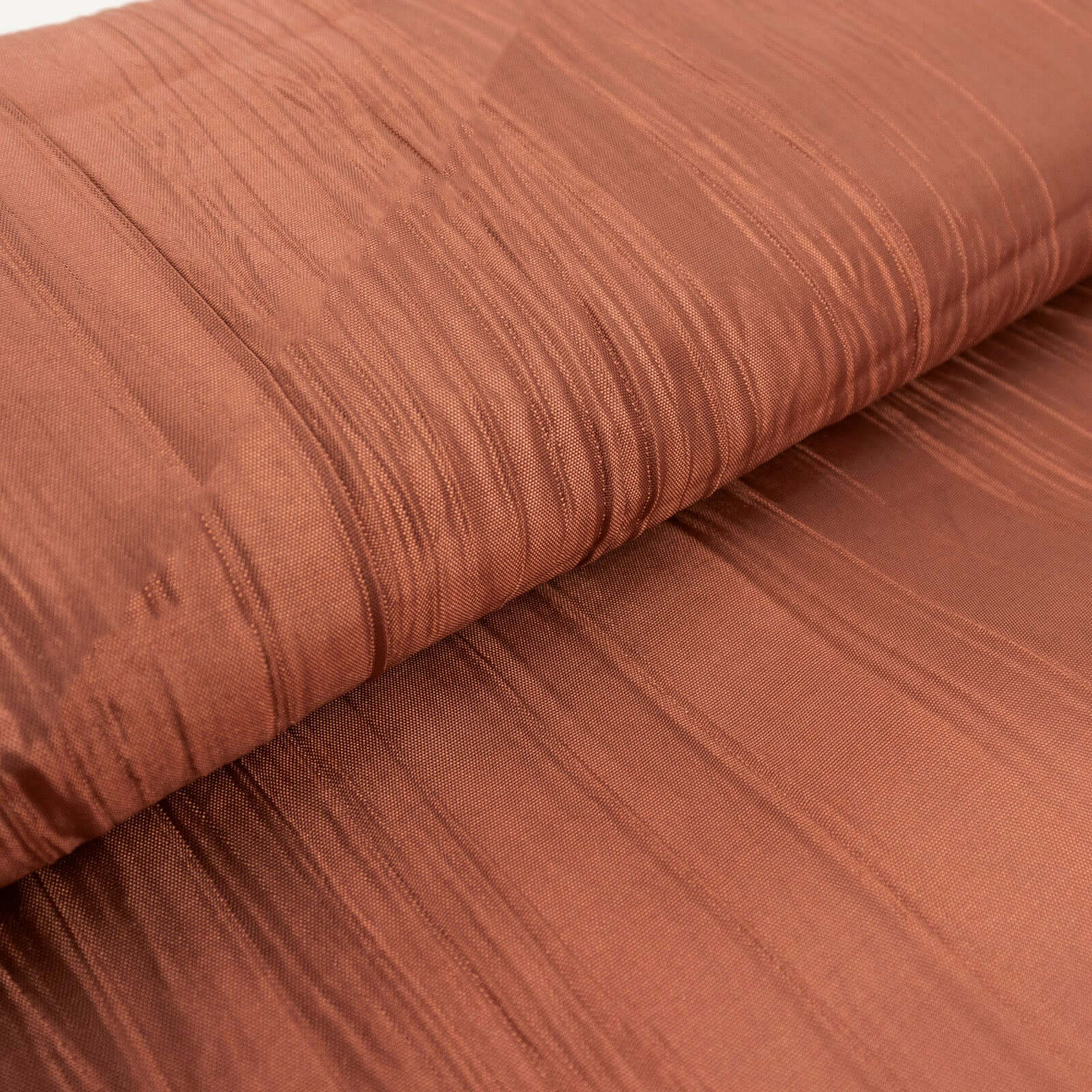 54"x10 Yards Terracotta (Rust) Accordion Crinkle Taffeta Fabric Bolt
