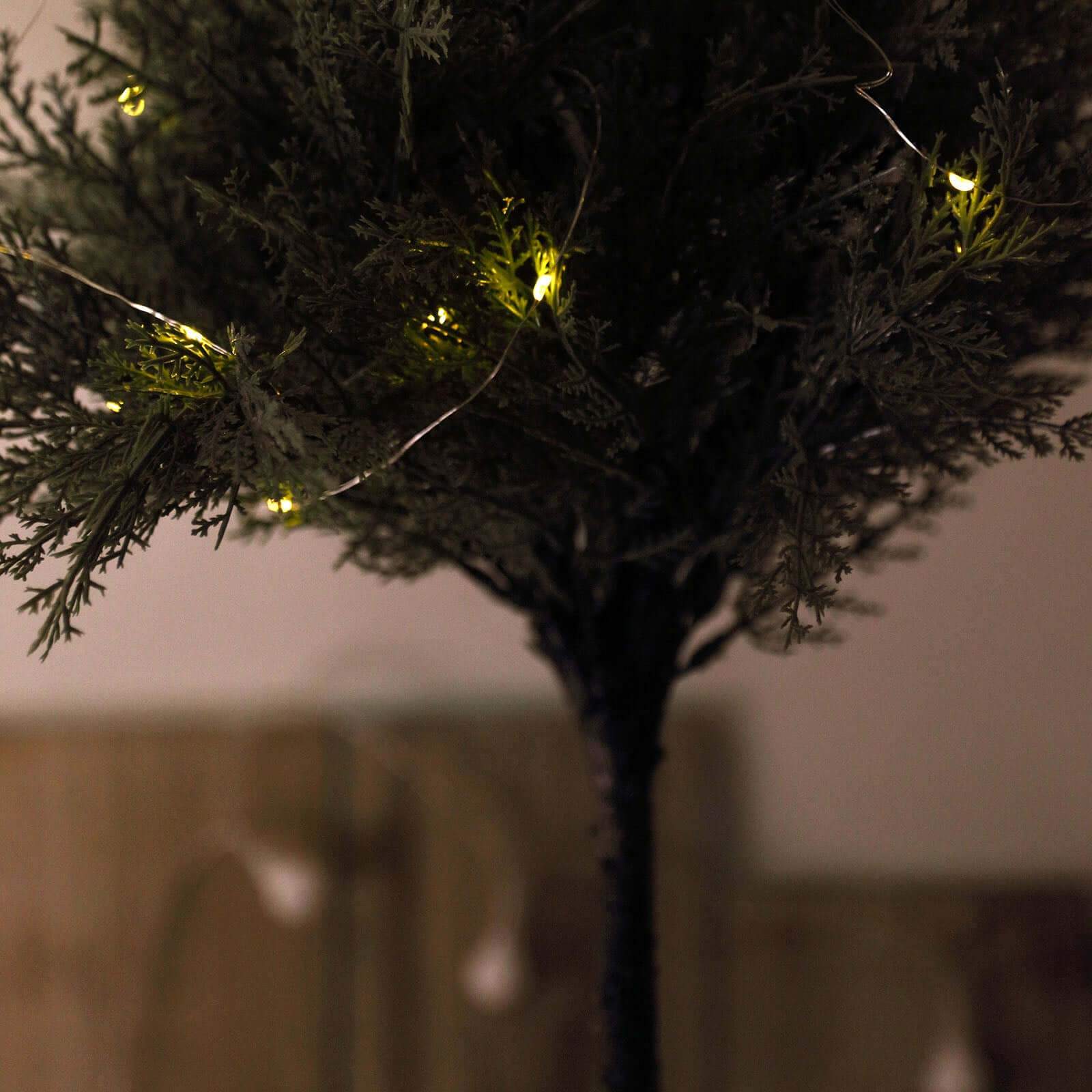 20 LED Micro Fairy String Lights Starry Bright Design Warm White - Battery Operated Party Accent 90"
