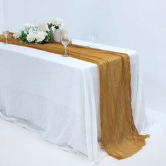 Gauze Cheesecloth 10ft Table Runner Mustard Yellow - Rustic Boho Style
