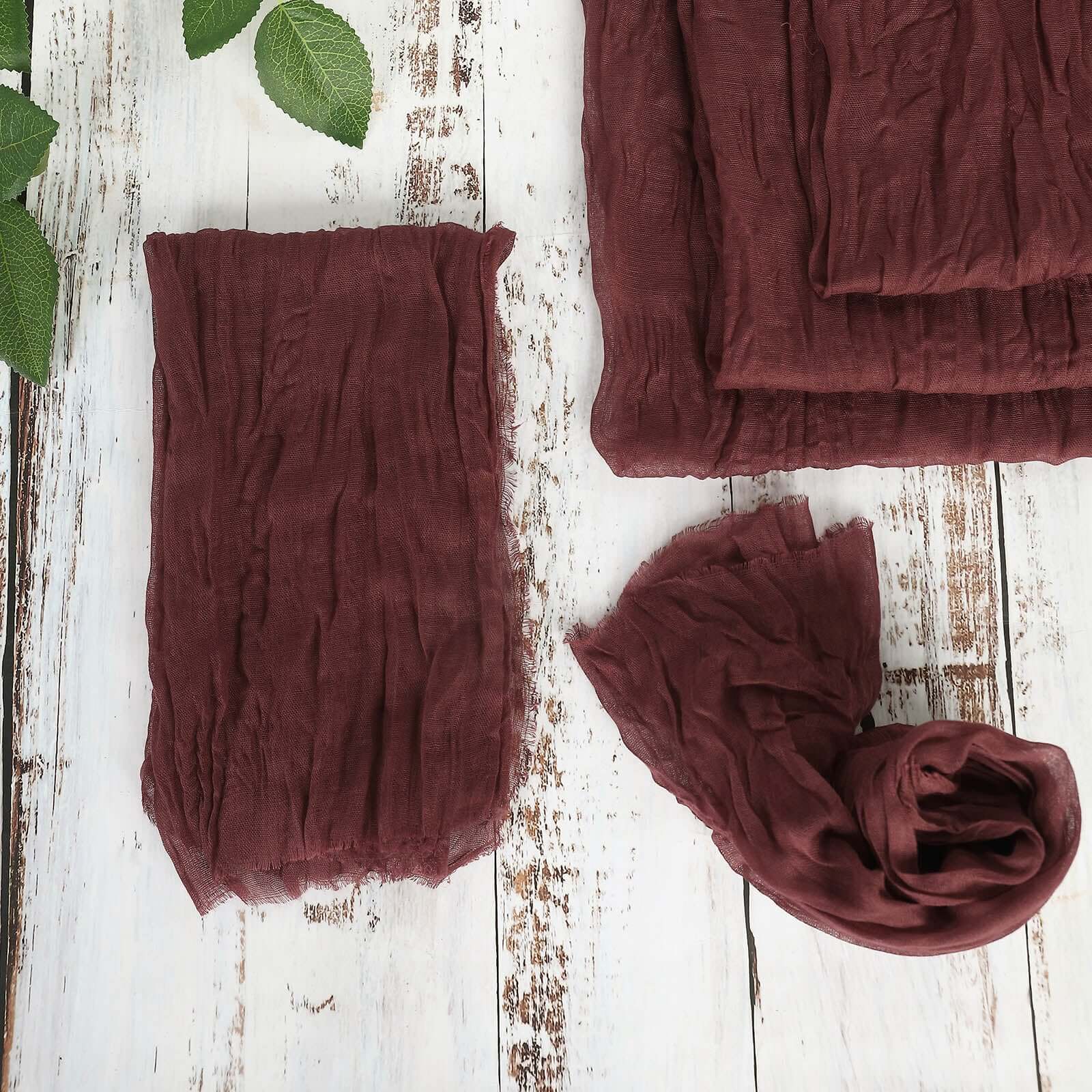 5 Pack Gauze Cheesecloth 24"x19" Napkins Burgundy Reusable Dinner Napkins