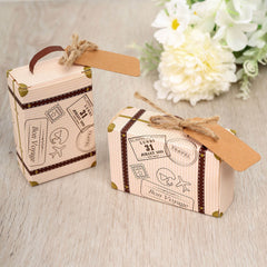 24 Pack Vintage Airplane Suitcase Wedding Party Favor Candy Gift Box