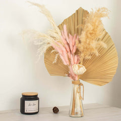 50-Pack Dried Bunny Tail Grass Blush - Rustic Chic Lagurus Ovatus Rabbit Tail Ornamental Grass for Modern Farmhouse Decor Event Styling & Floral Displays 15"