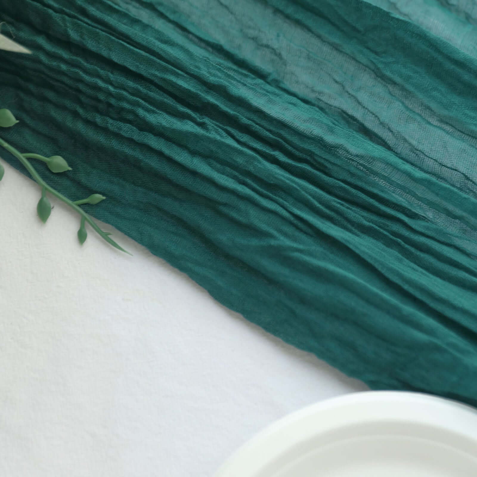 Gauze Cheesecloth 10ft Table Runner Peacock Teal - Rustic Boho Style