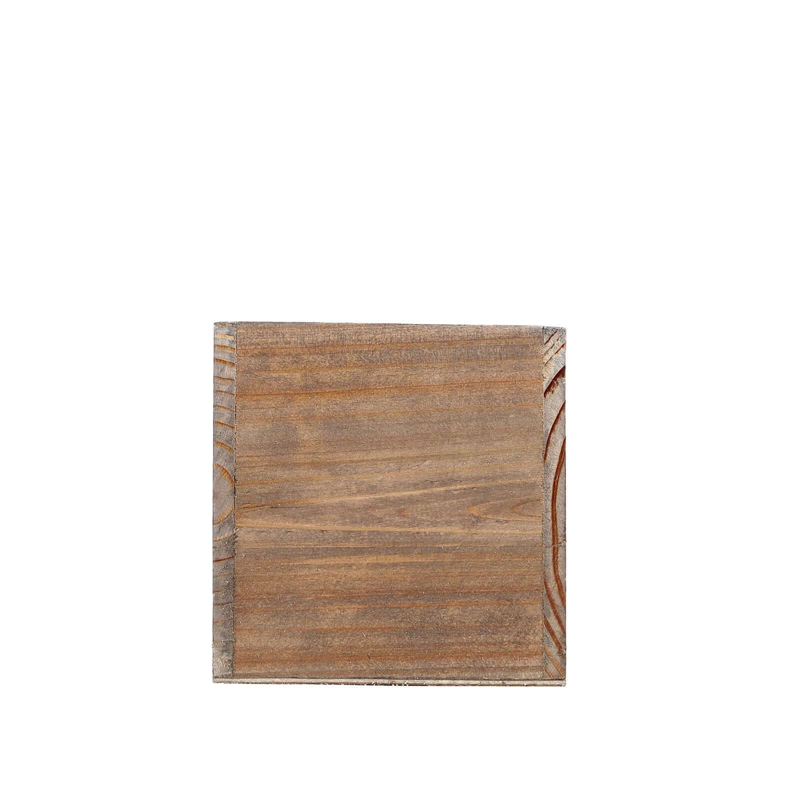 2 Pack 5" Natural Square Wood Planter Box Set With Removable Plastic Liners