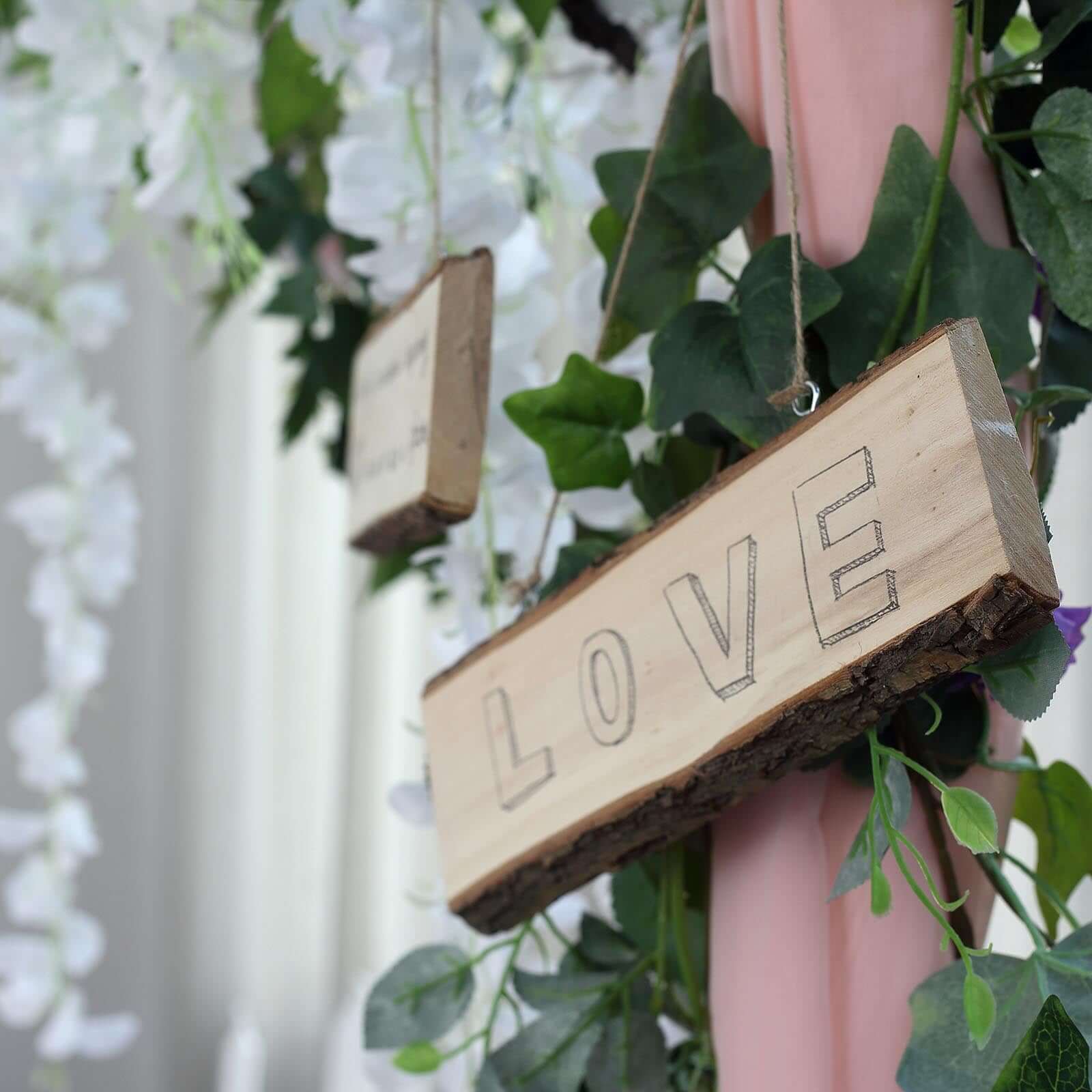 2 Pack 10"x4" Natural Blank Hanging DIY Wood Sign, Rectangle Wood Plaques