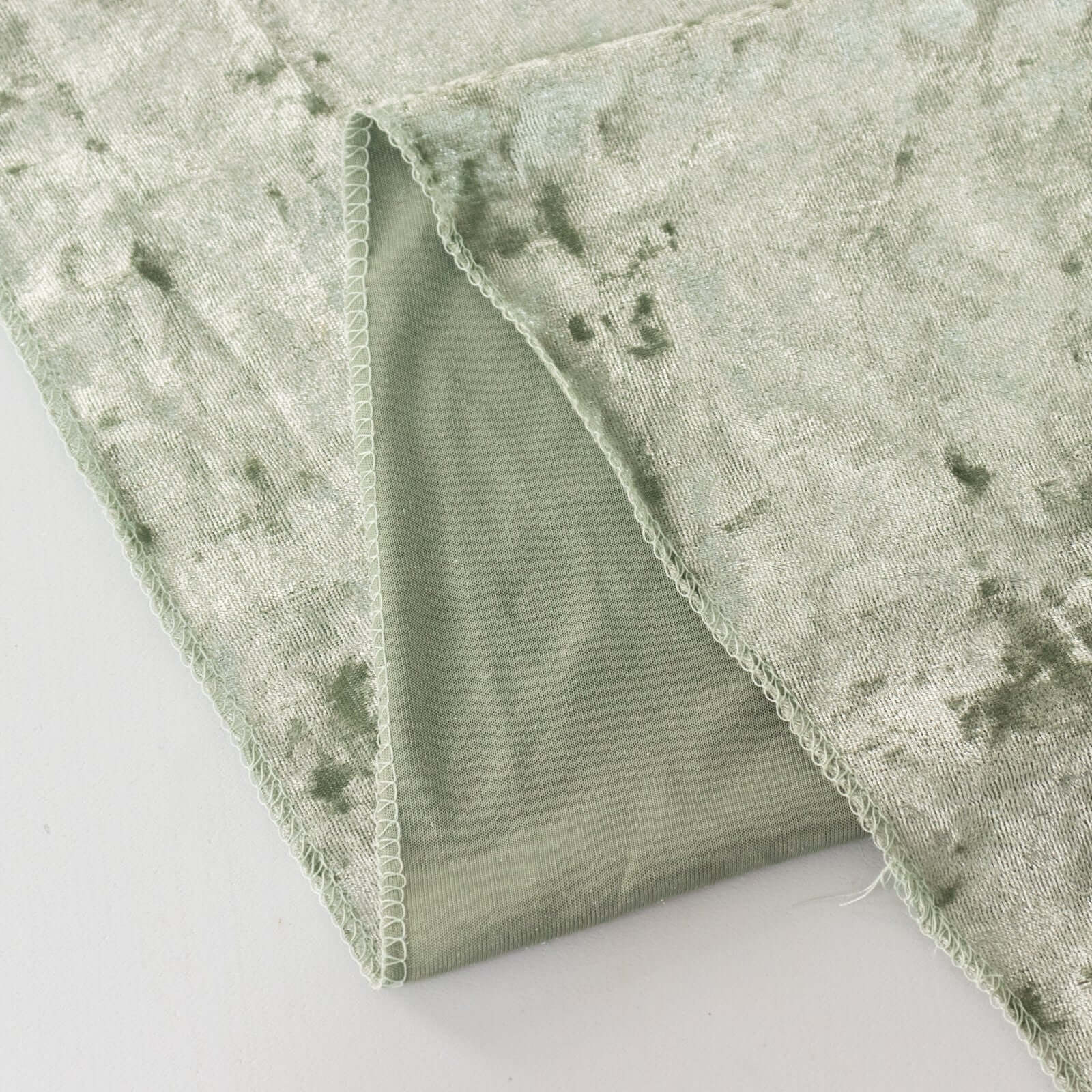 Premium Crushed Velvet 120" Round Tablecloth Sage Green - Reusable Soft & Stylish Seamless Table Cover