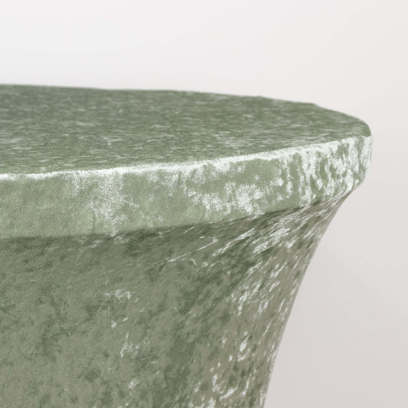Crushed Velvet Spandex 32" Round Cocktail Table Cover Sage Green Smooth Highboy Tablecloth