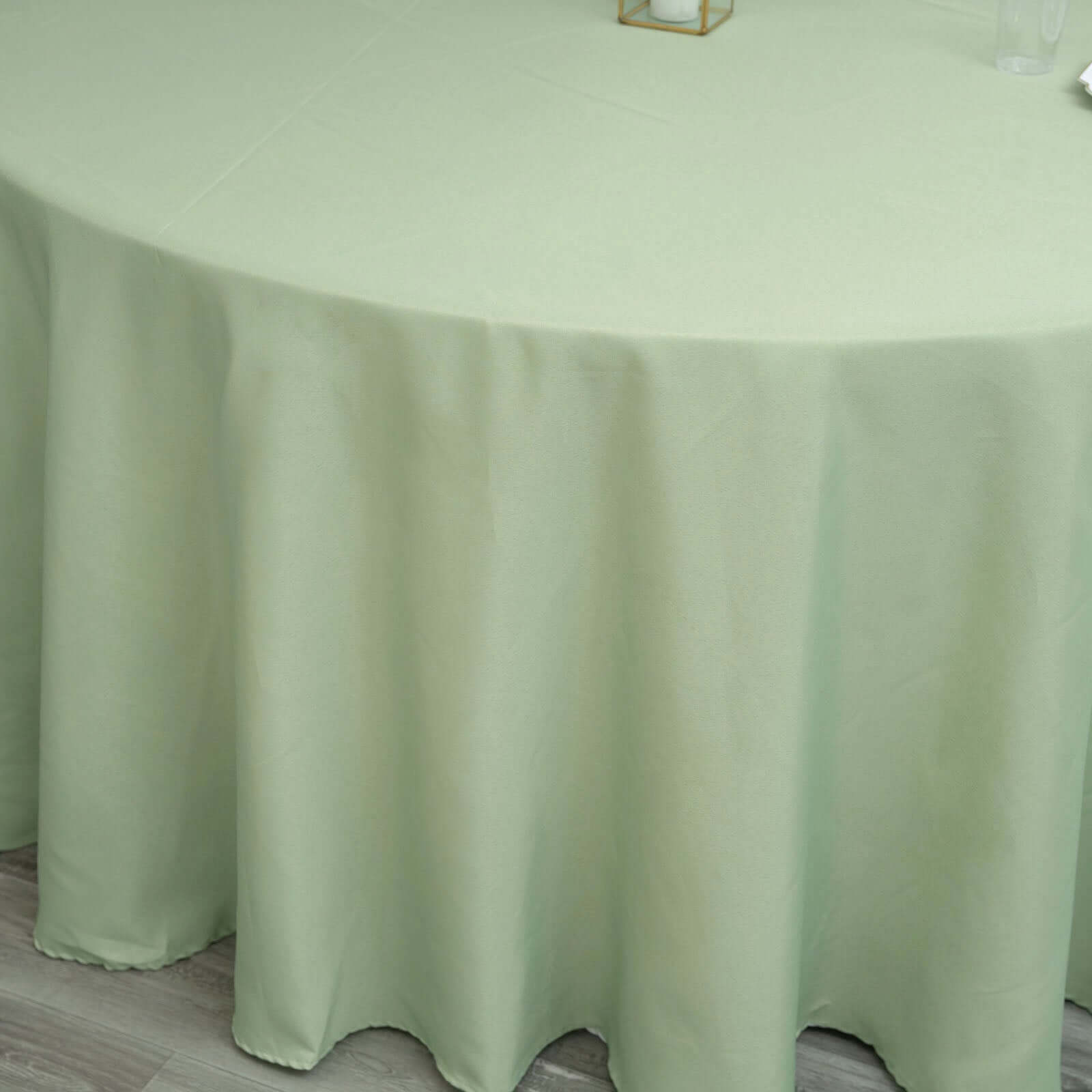 Polyester 120" Round Tablecloth Sage Green - Seamless Wrinkle-Resistant Table Cover