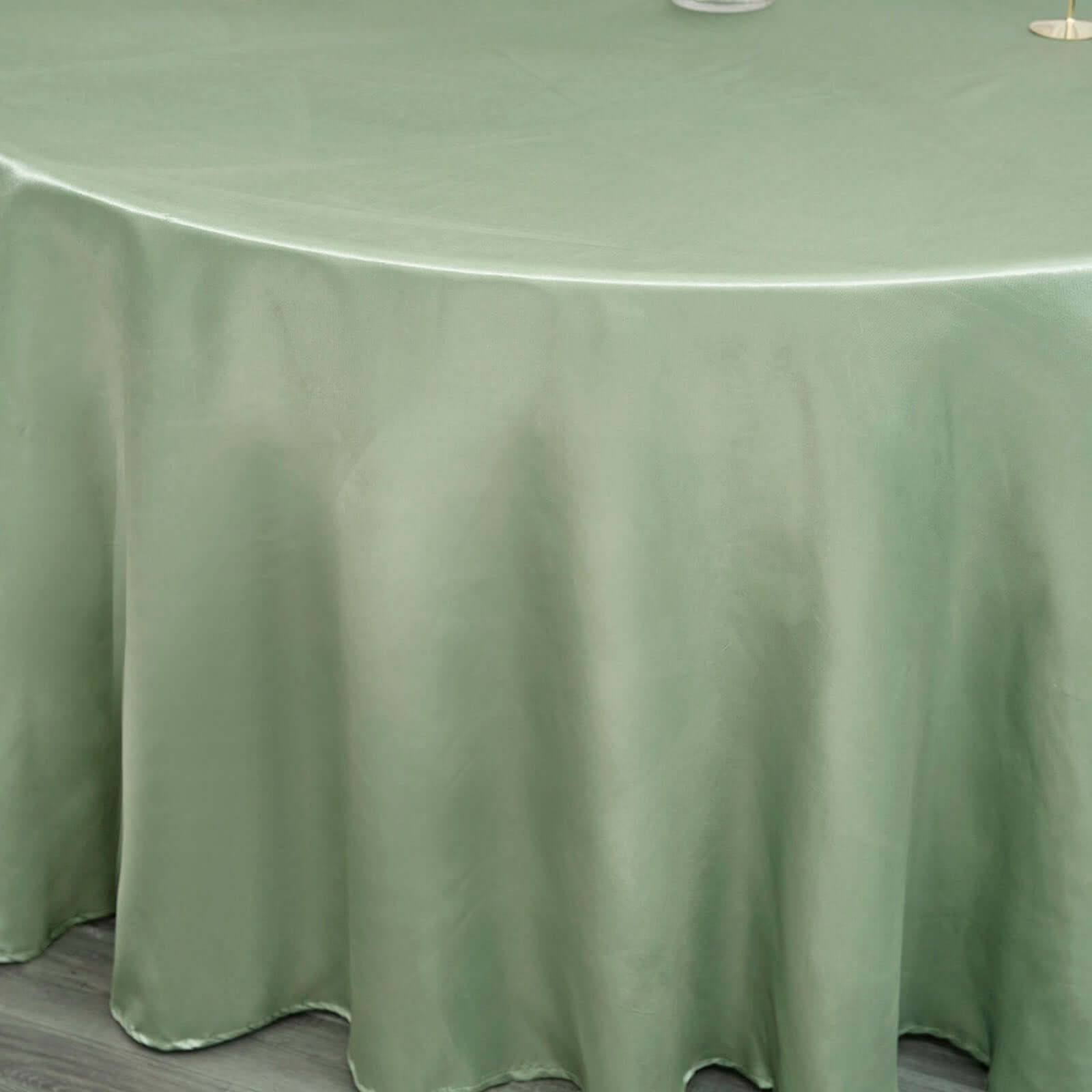 Satin 120" Round Tablecloth Sage Green - Stylish Seamless Table Cover