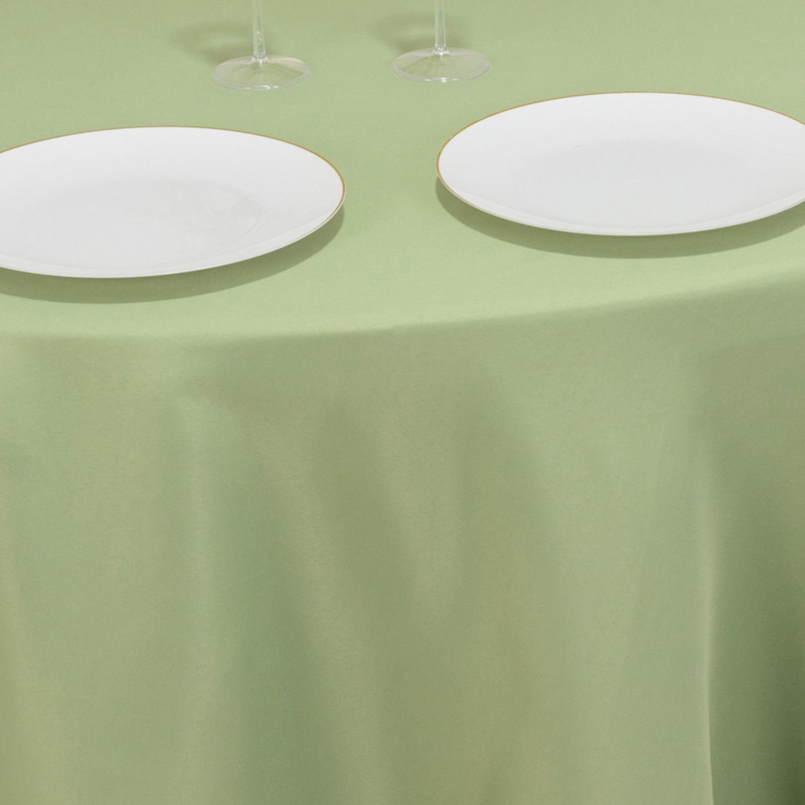 Premium Polyester 120" Round Tablecloth Sage Green - Seamless 220GSM Wrinkle-Resistant Table Cover