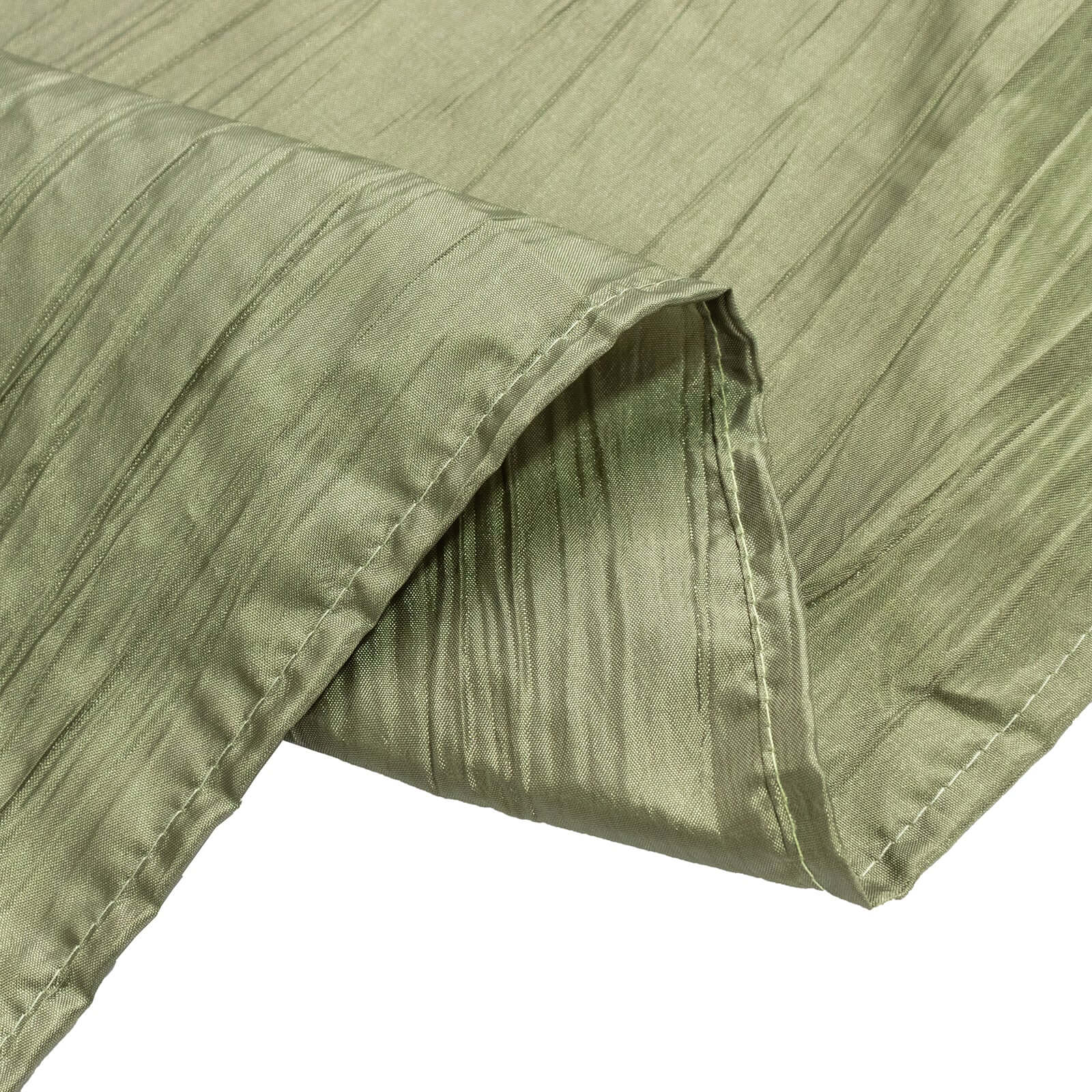 Taffeta 90"x90" Table Overlay Square Tablecloth Dusty Sage Green - Accordion Crinkle Table Cover