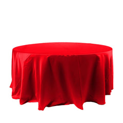 Satin 120" Round Tablecloth Red - Stylish Seamless Table Cover