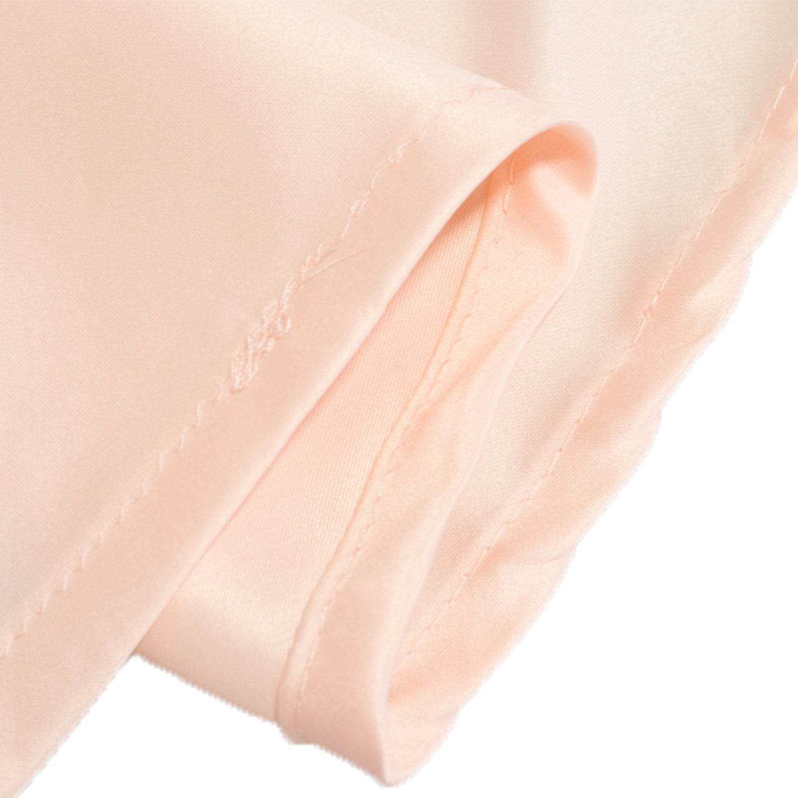 Lamour Satin 120" Round Tablecloth Blush - Seamless Table Cover with Soft Tempered Sheen