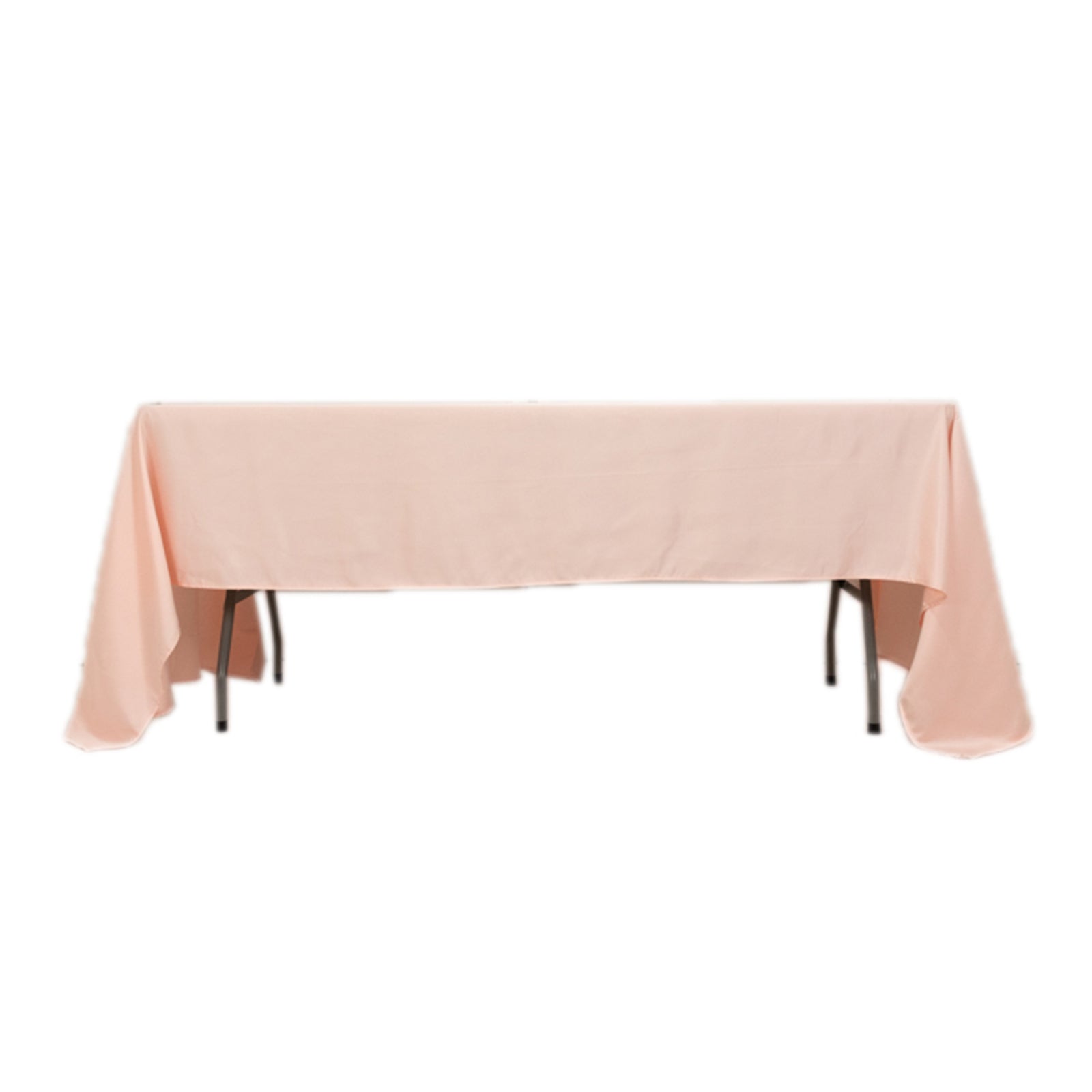 Lamour Satin 60"x126" Rectangle Tablecloth Blush - Soft & Silk-Like Table Cover