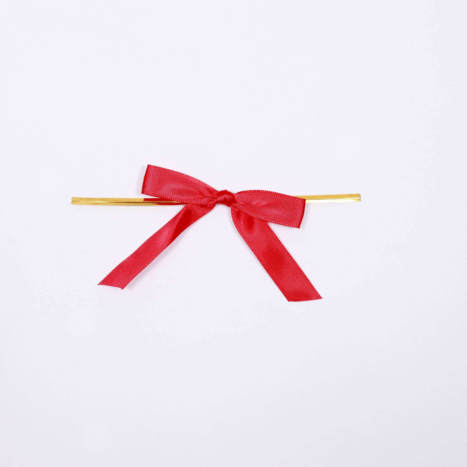 50 Pcs 3" Satin Ribbon Bows With Twist Ties, Gift Basket Party Favor Bags Decor - Red Classic Style