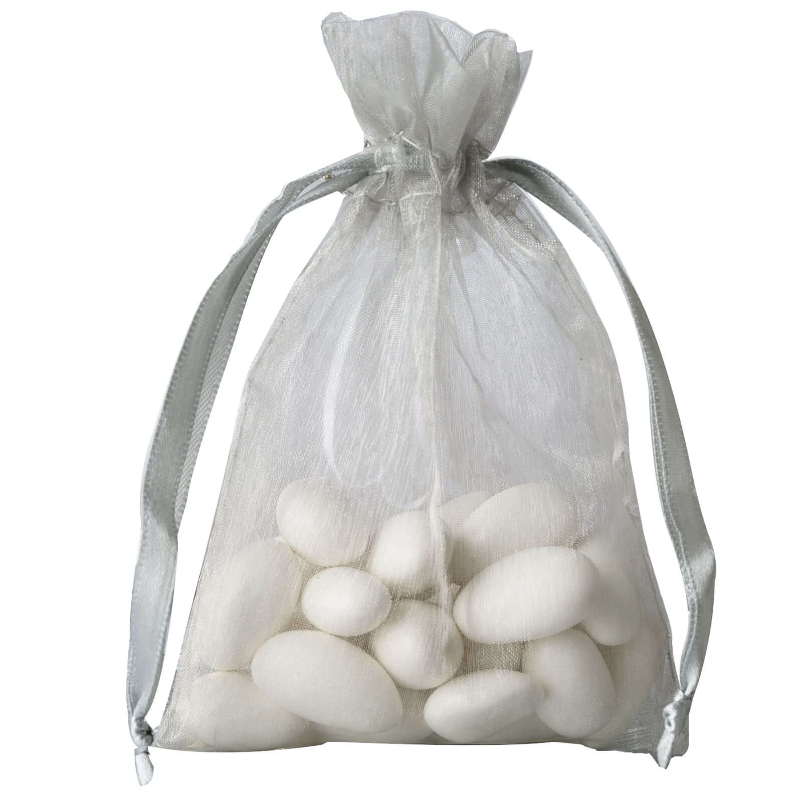 10 Pack 4"x6" Silver Organza Drawstring Wedding Party Favor Gift Bags