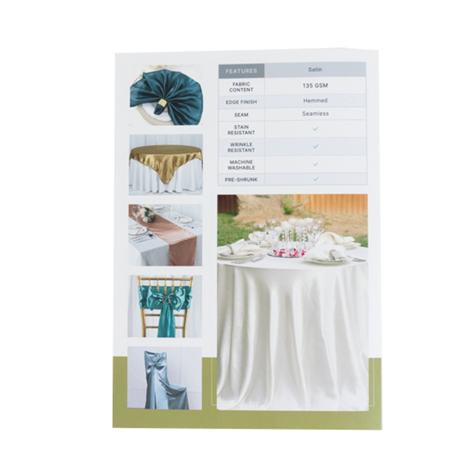 Satin Fabric Sample Book - 34 Colors, High-Quality Swatches for Upholstery, Sewing and Craft Projects