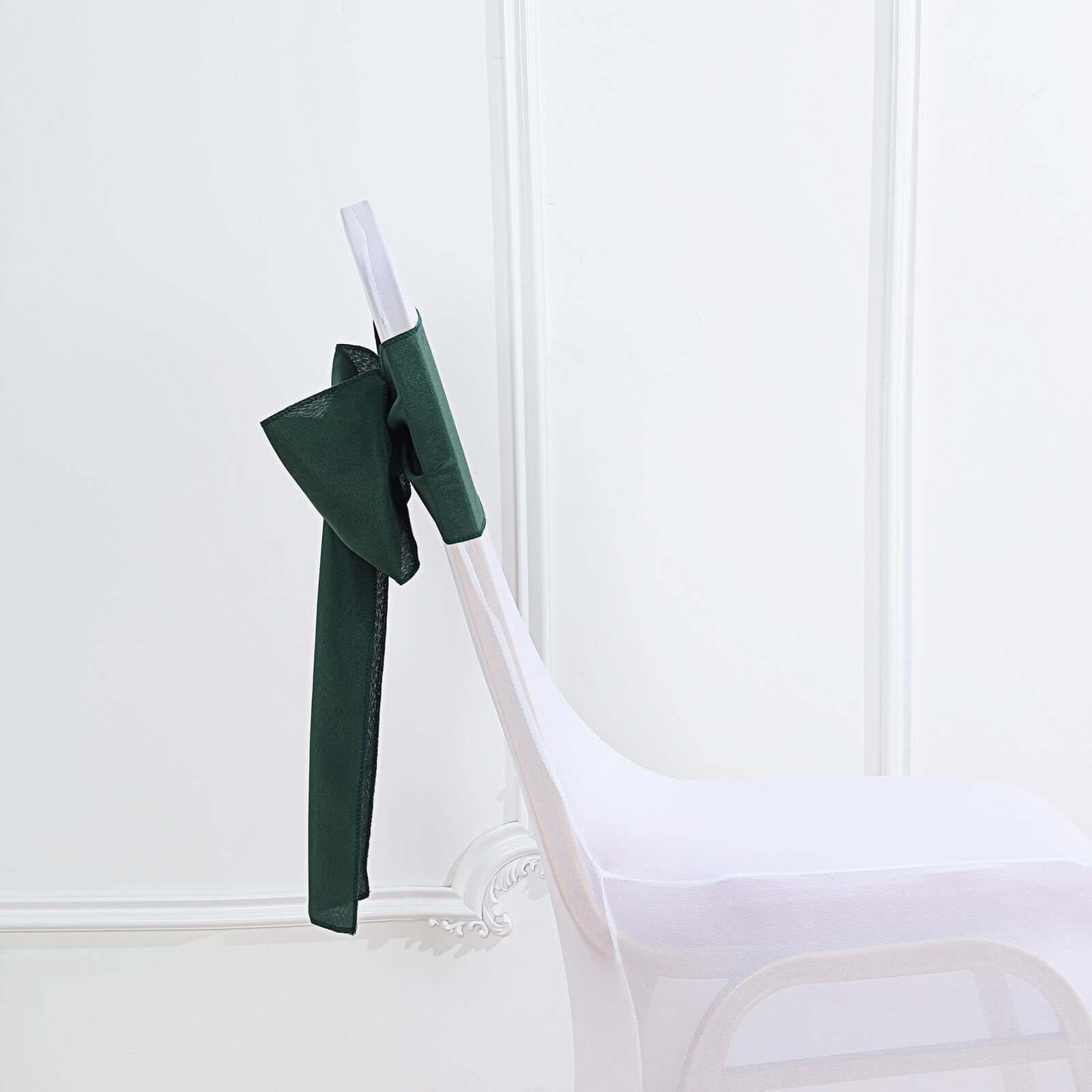 5 Pack Polyester Chair Sashes Hunter Emerald Green 6"x108"